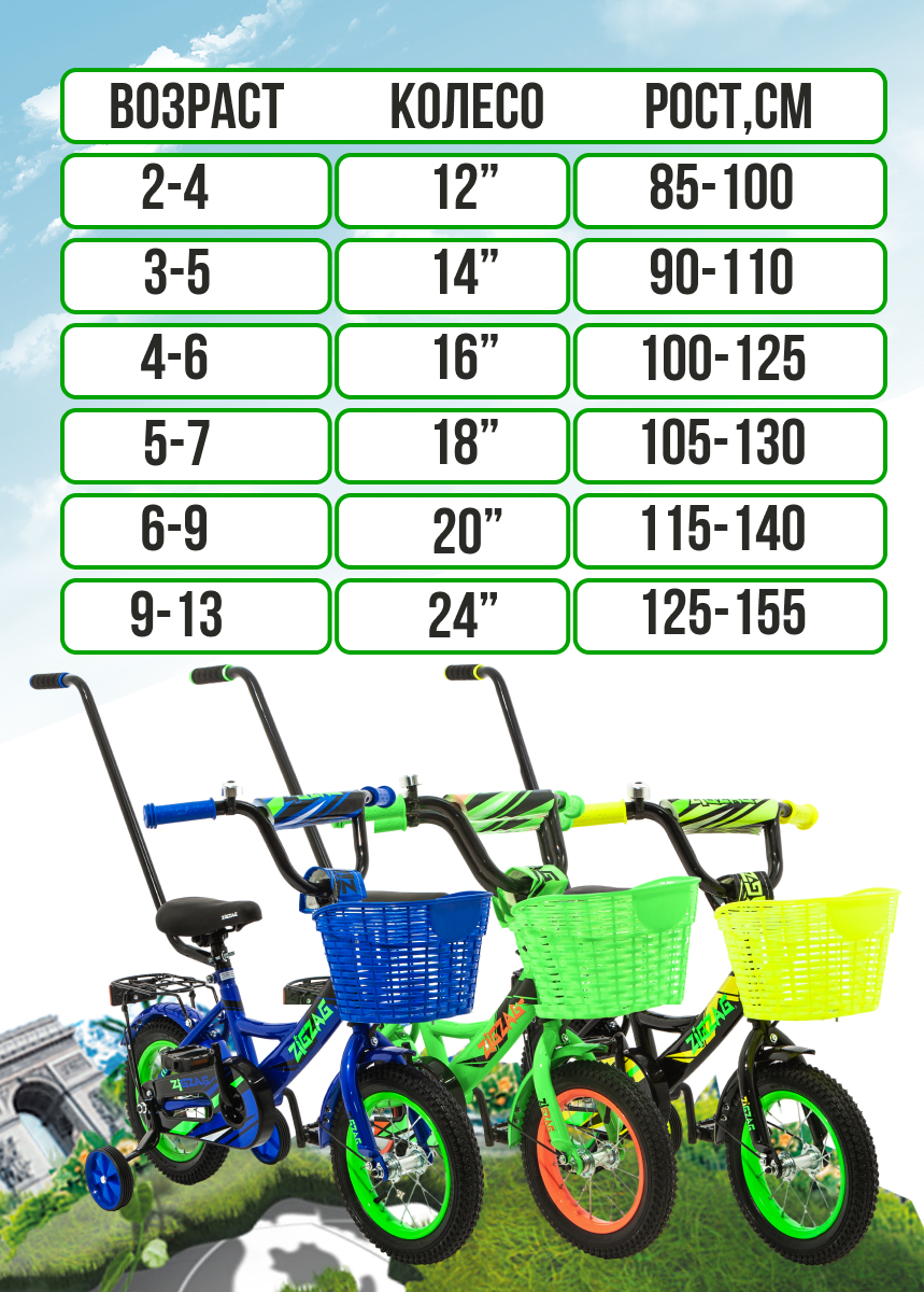 Двухколесный велосипед ZigZag 14 дюймов - фото 3
