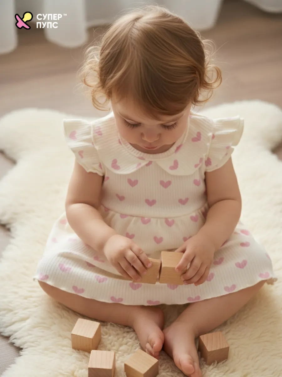 Боди-платье Супер Пупс бд/платье/2крыл/розовыесердца - фото 12