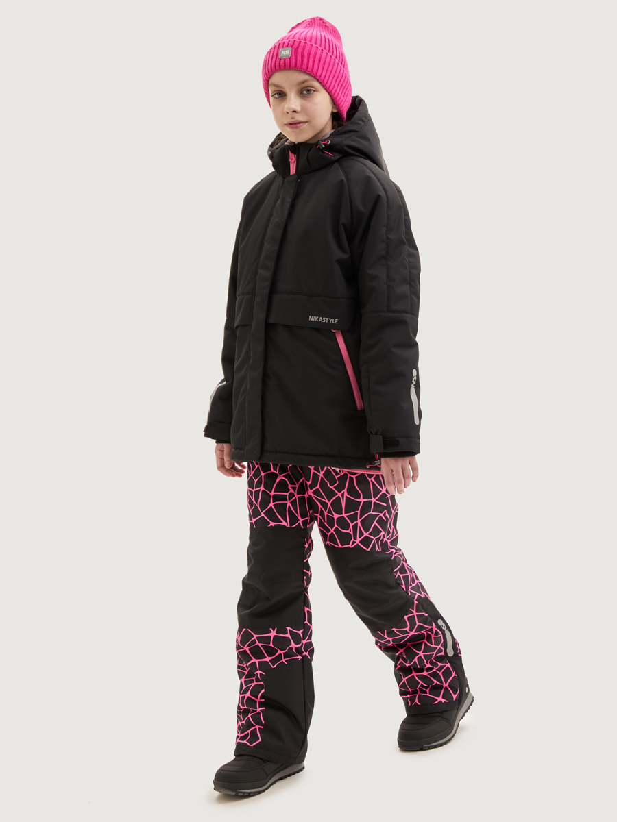 Куртка и полукомбинезон NIKASTYLE 7з3225 черный/фуксия - фото 2
