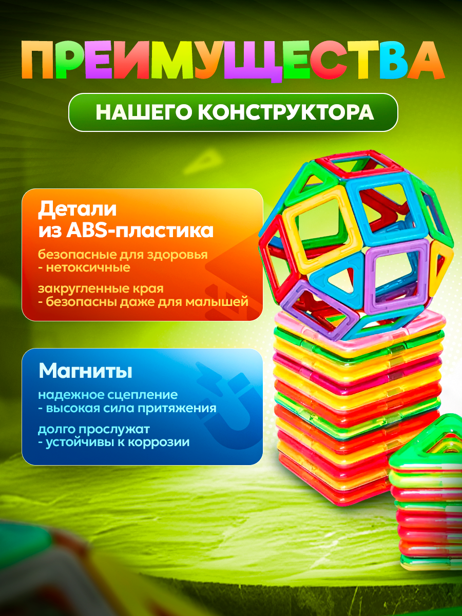 Конструктор BelliniToys магнитный - фото 2