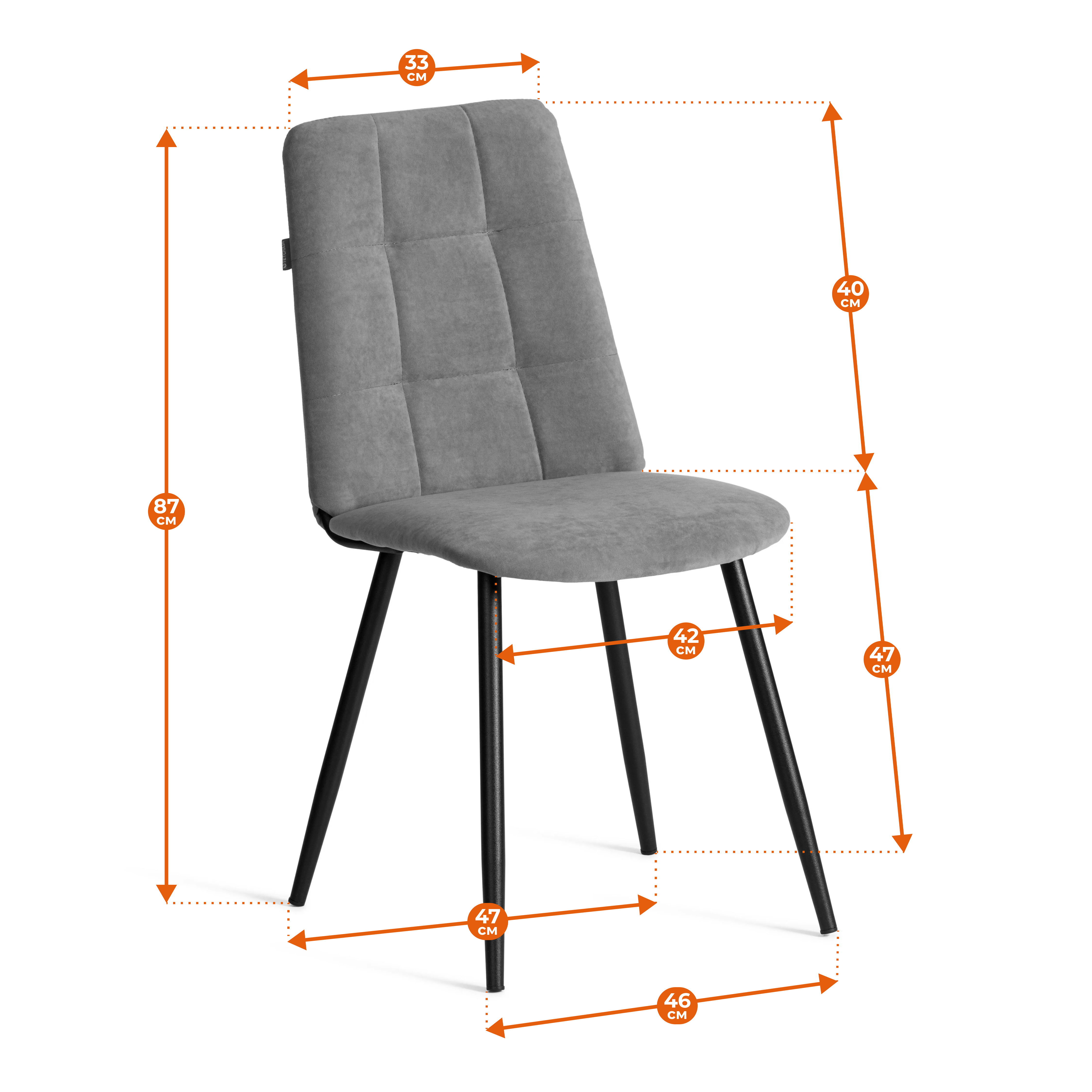 Стул обеденный TETCHAIR Asti TREND серый - фото 17