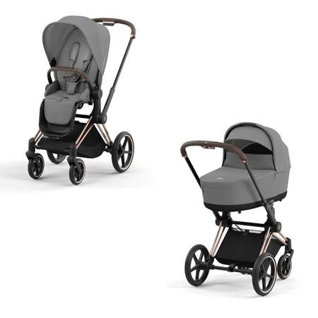 Коляска 2в1 Cybex Priam IV Rosegold серый