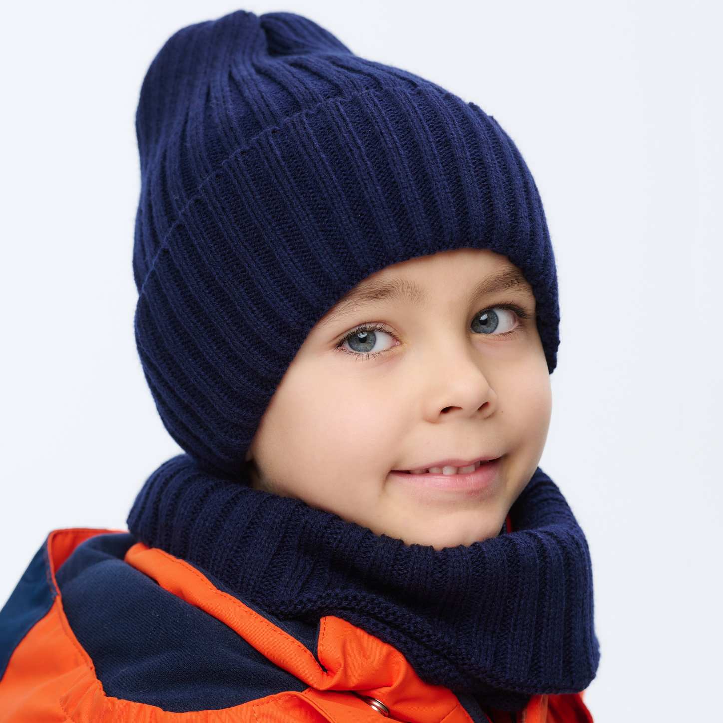 Шапка и снуд KUBRIO KU-H-35-pumpk-Dblue - фото 7