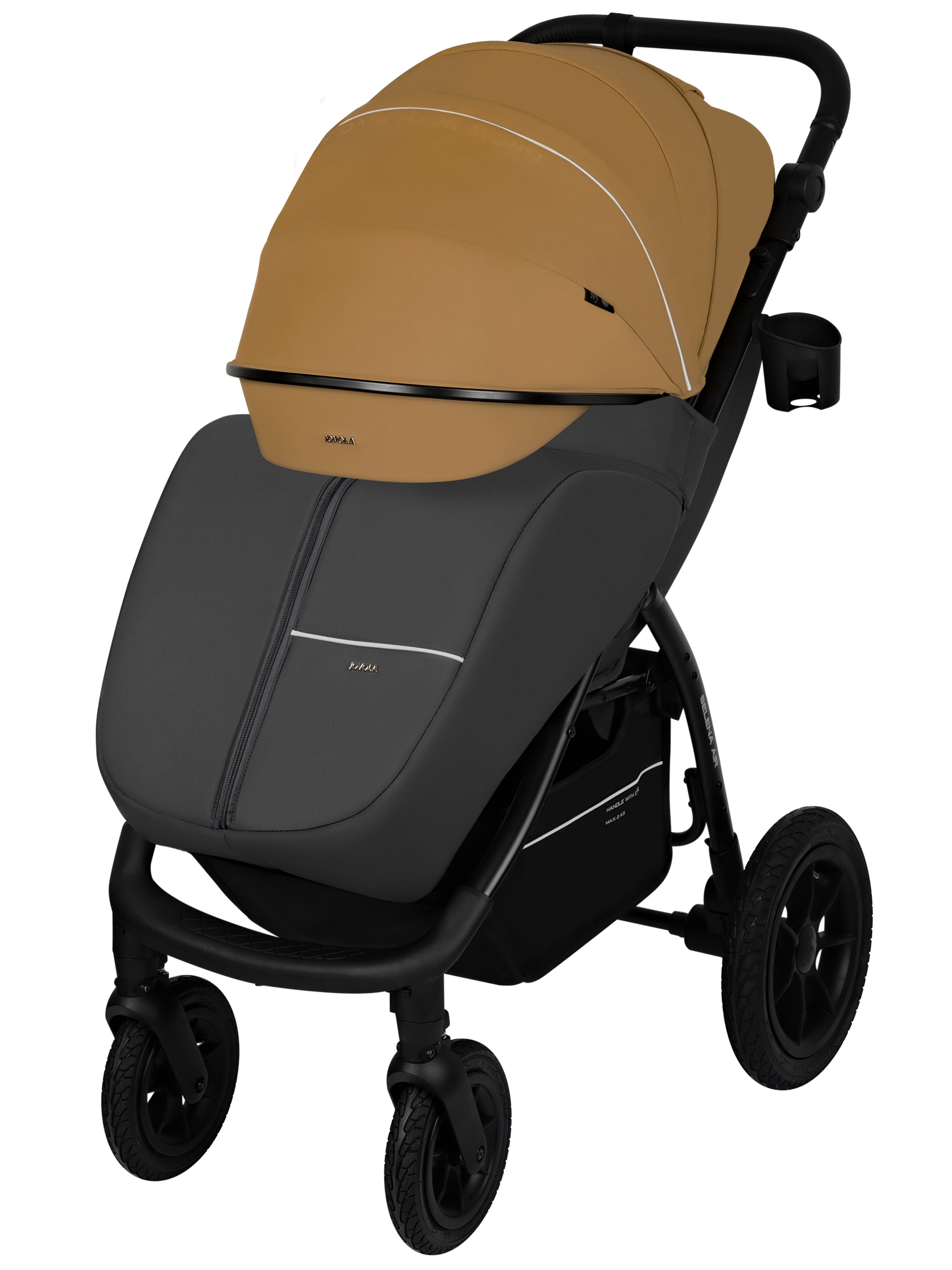 Коляска прогулочная JOVOLA Selena Air new бежевый-серый - фото 3