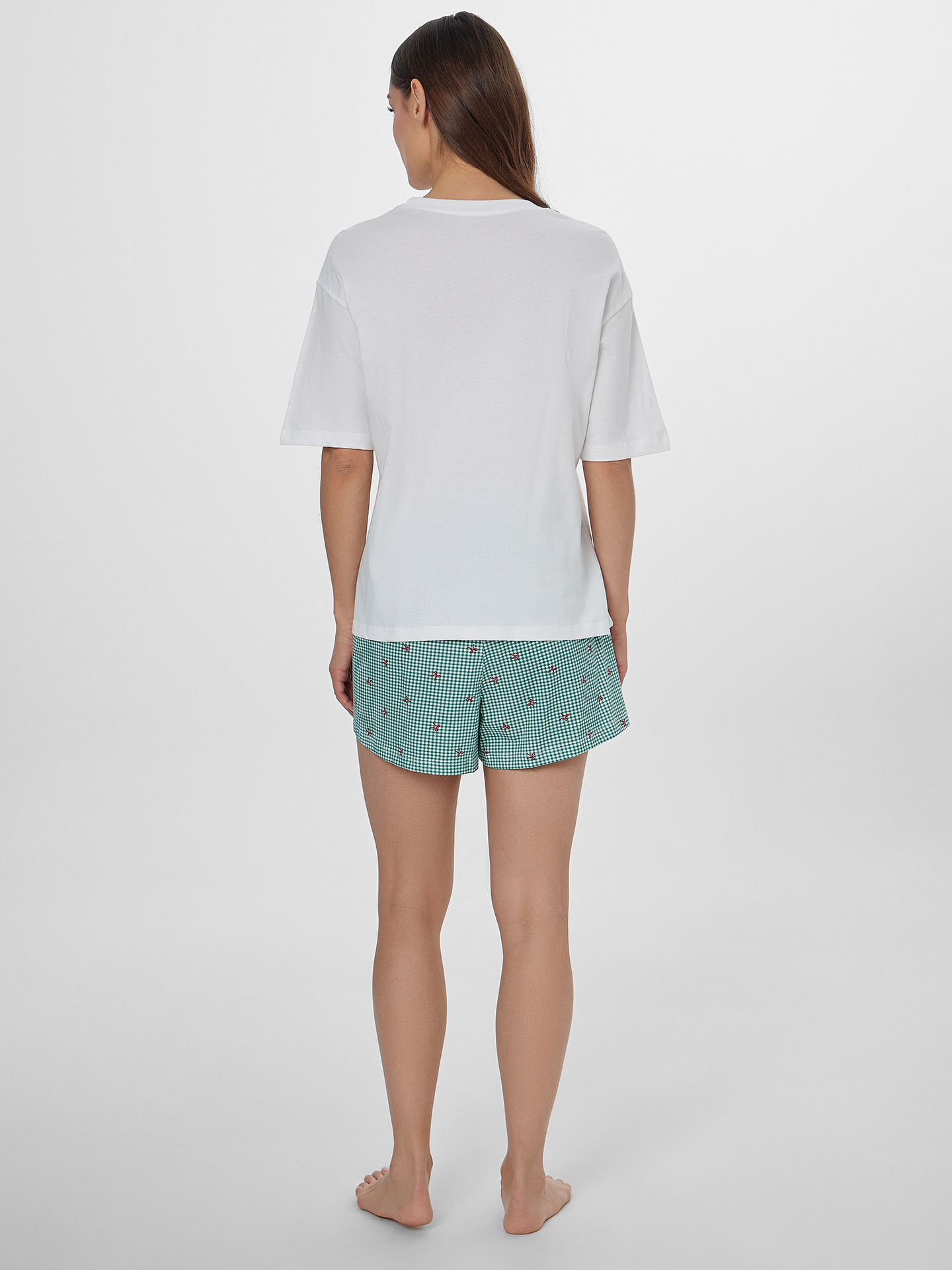 Пижама Mark Formelle (Марк Формэль) 592591/белый +зеленая клетка виши - фото 2