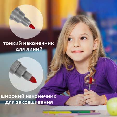 Фломастеры Brauberg двусторонний 10 цв.