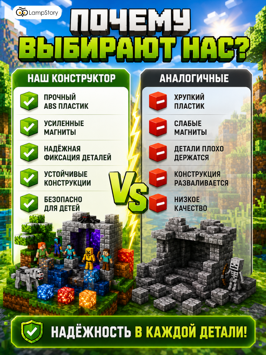 Конструктор LampStory Алмазное приключение магнитный 139 дет. - фото 8