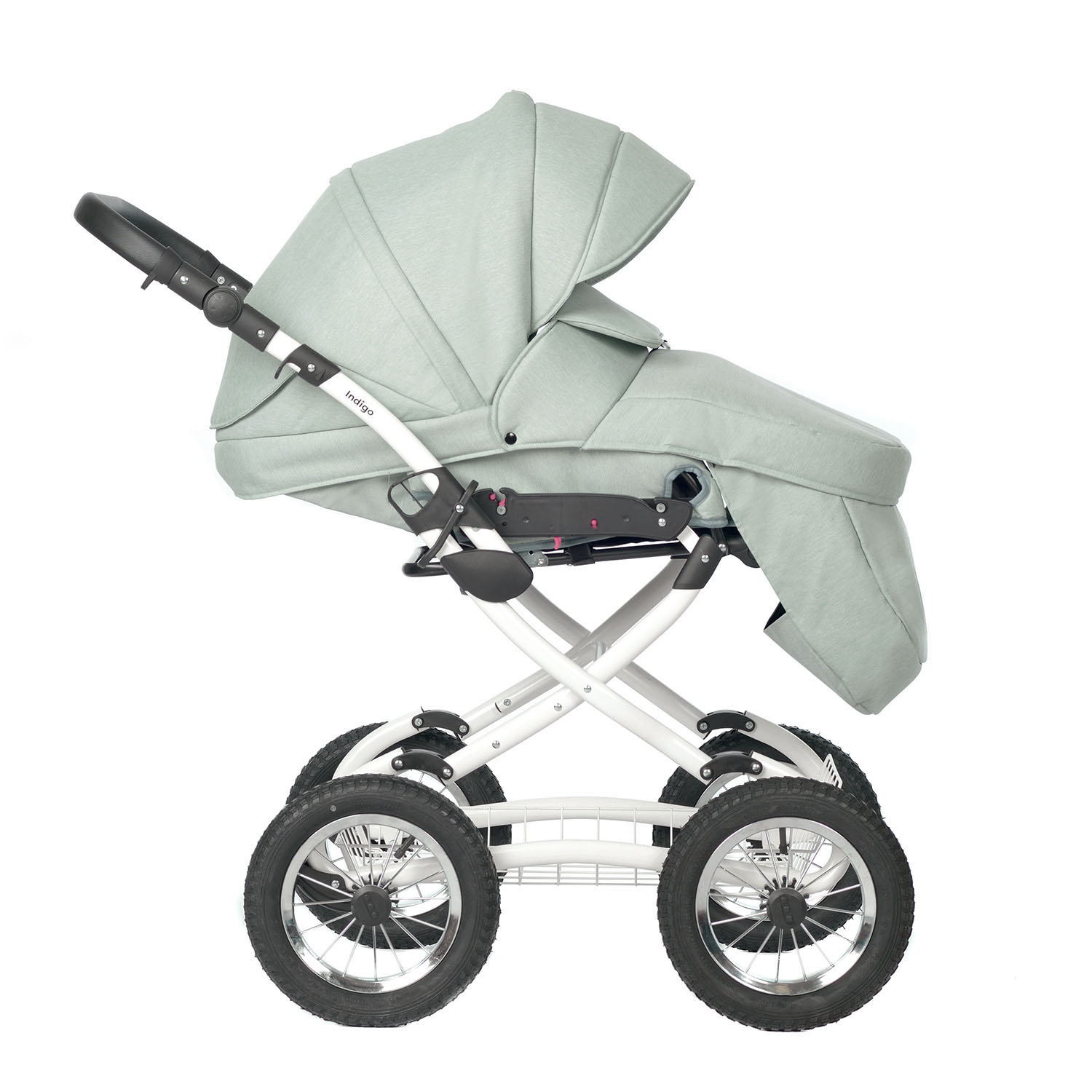 Коляска 2в1 Indigo Barbara Classic 02 шалфей - фото 5