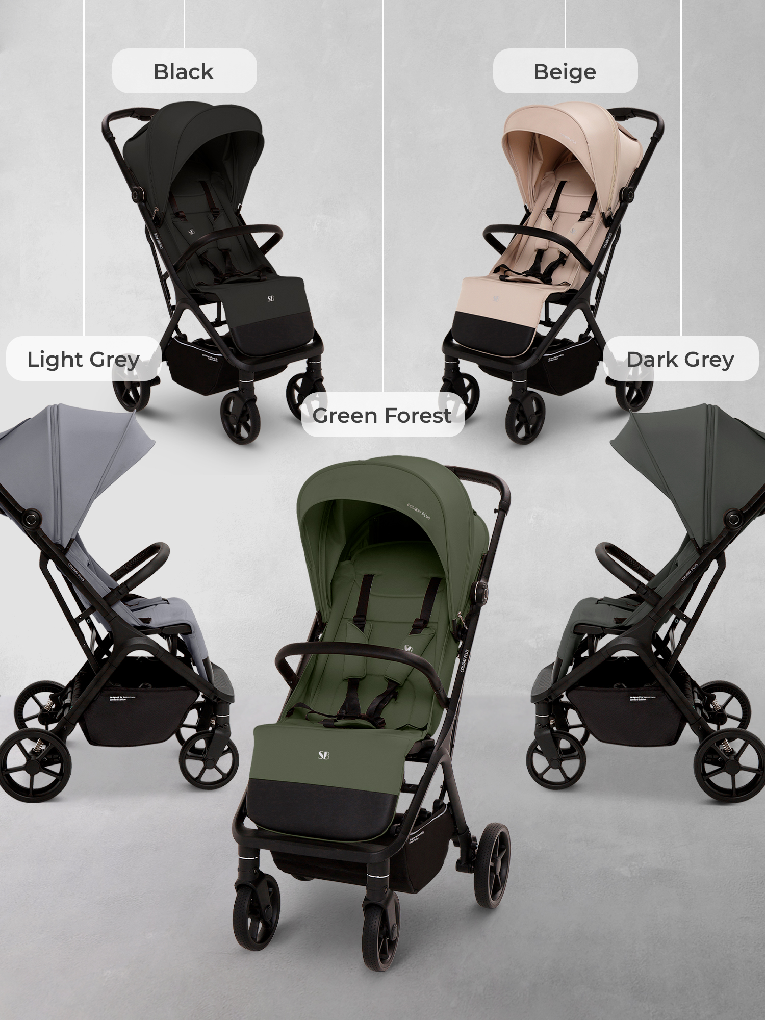 Коляска прогулочная Sweet Baby Colibri Plus Dark Grey серый - фото 11