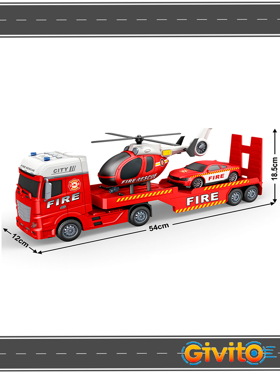 Автовоз Givito Пожарный транспортер G235-476 - фото 2