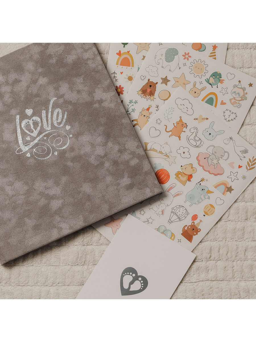 Фотоальбом анкета Brauberg детский семейный для новорожденных с наклейками - фото 14