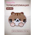 Термоаппликация Hobby Pro Заплатка на одежду термоклеевая Забавный котенок 3,3х4 см
