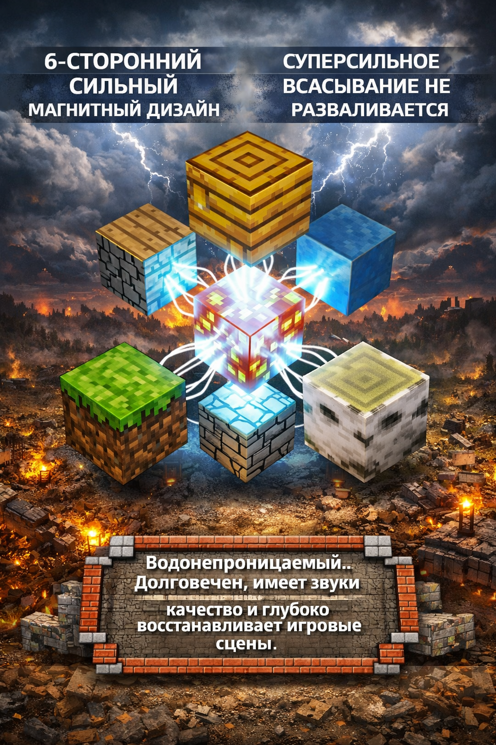 Конструктор BalaToys Майнкрафт магнитный 224 дет. - фото 3