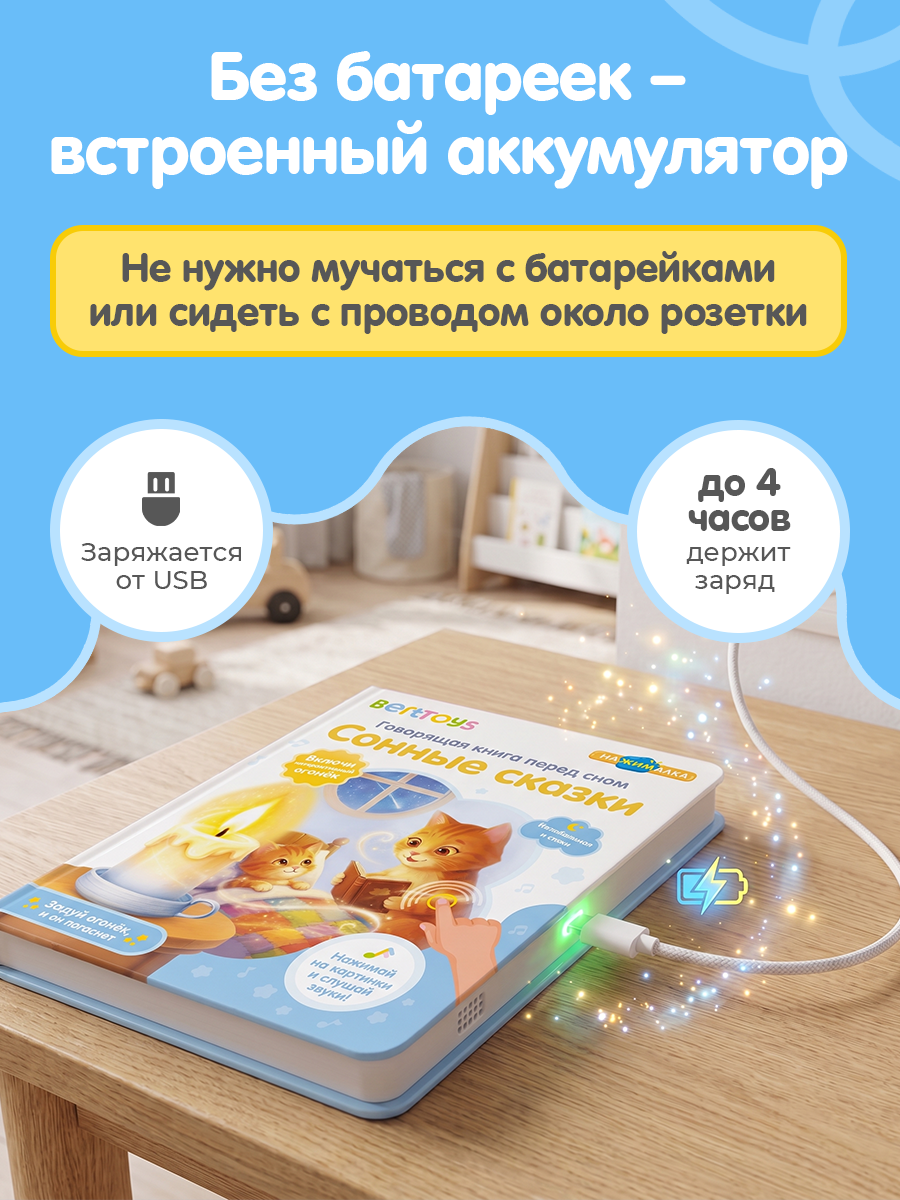Говорящая Книга Нажималка BertToys Сонные сказки - фото 11