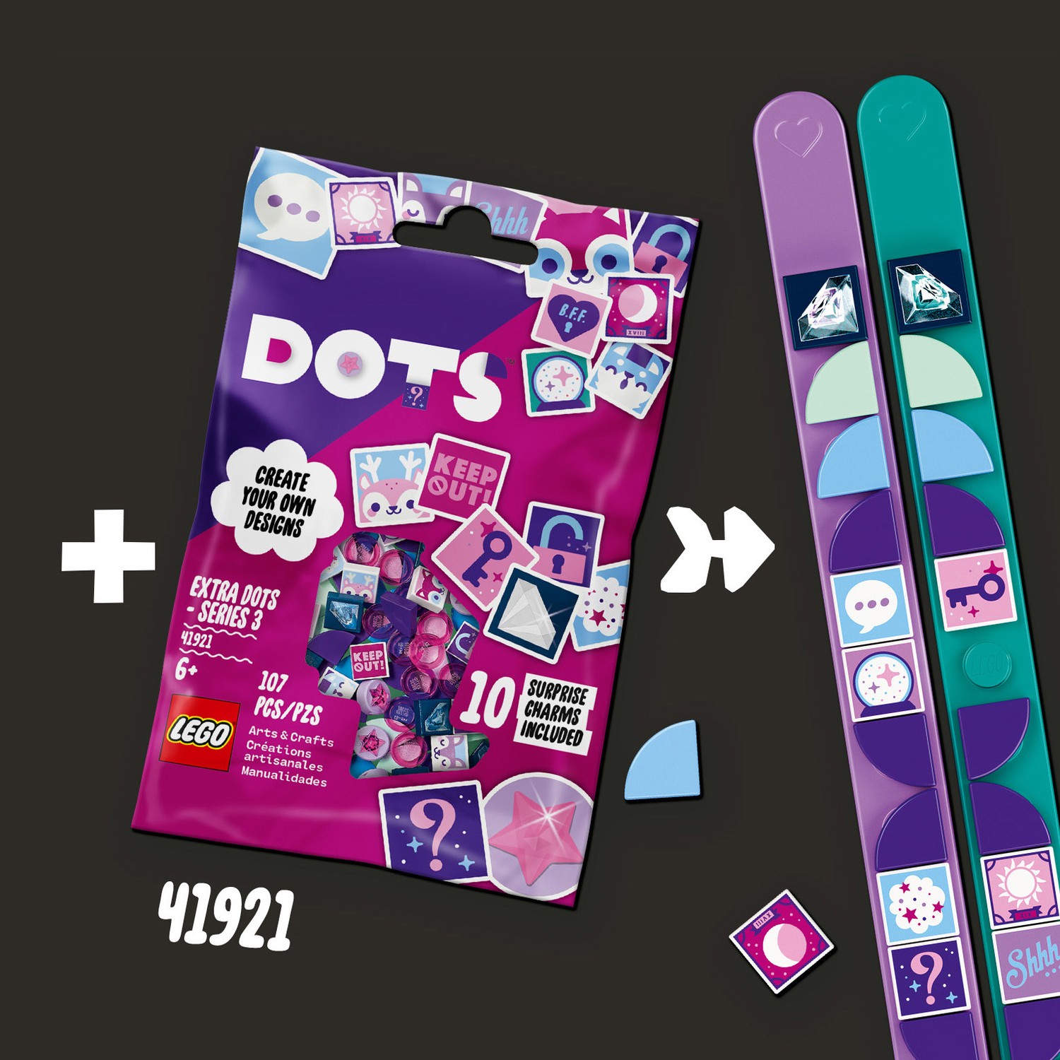 Конструктор LEGO DOTS Браслет Звёздное небо блочный - фото 10