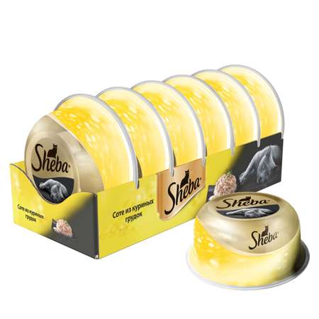 Корм влажный для кошек Sheba 80г соте из куриных грудок пауч