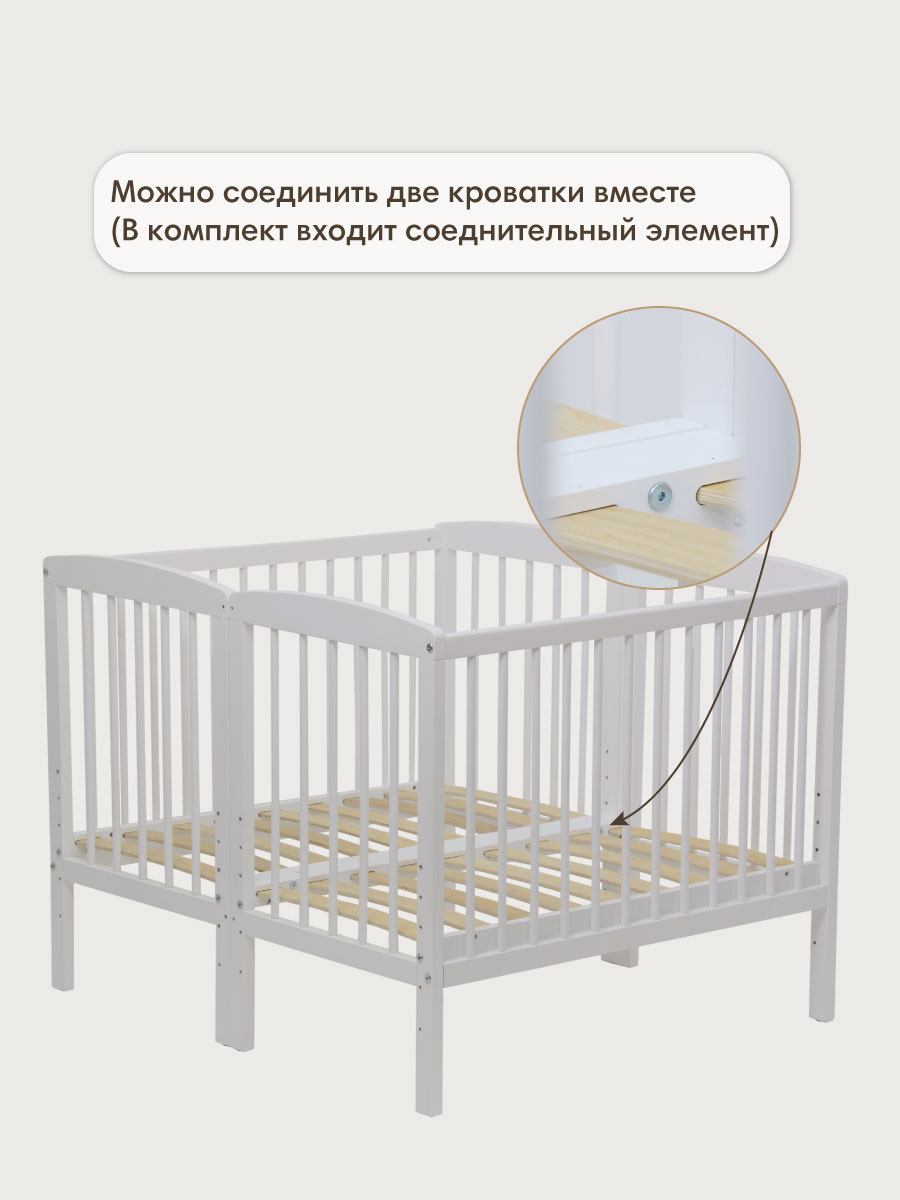 Детская кроватка OLANT BABY Sova Mini 90х50см, без маятника (белый) - фото 11