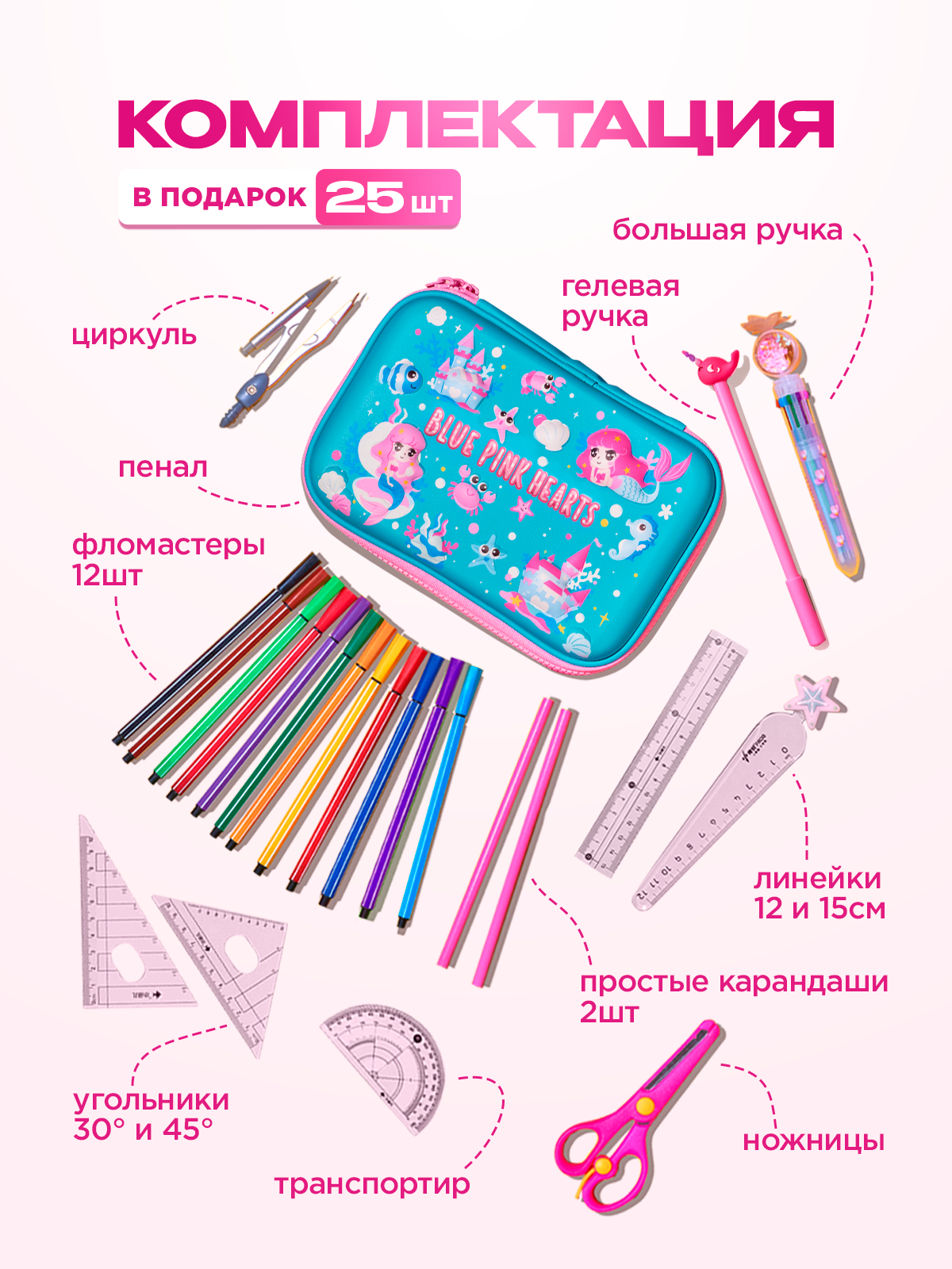 Пенал книжка Bluepink Hearts - фото 2