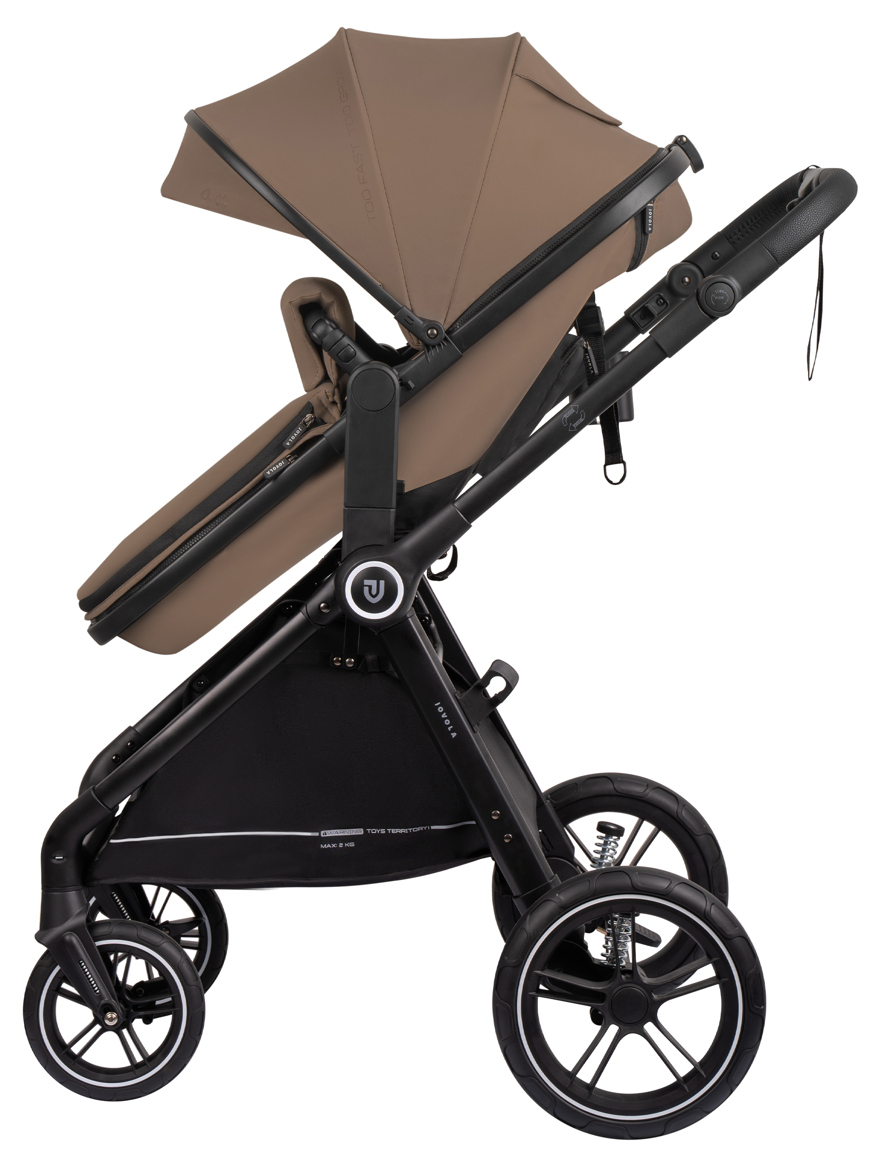 Коляска трансформер JOVOLA Truck, перекидная ручка бежевый - фото 15