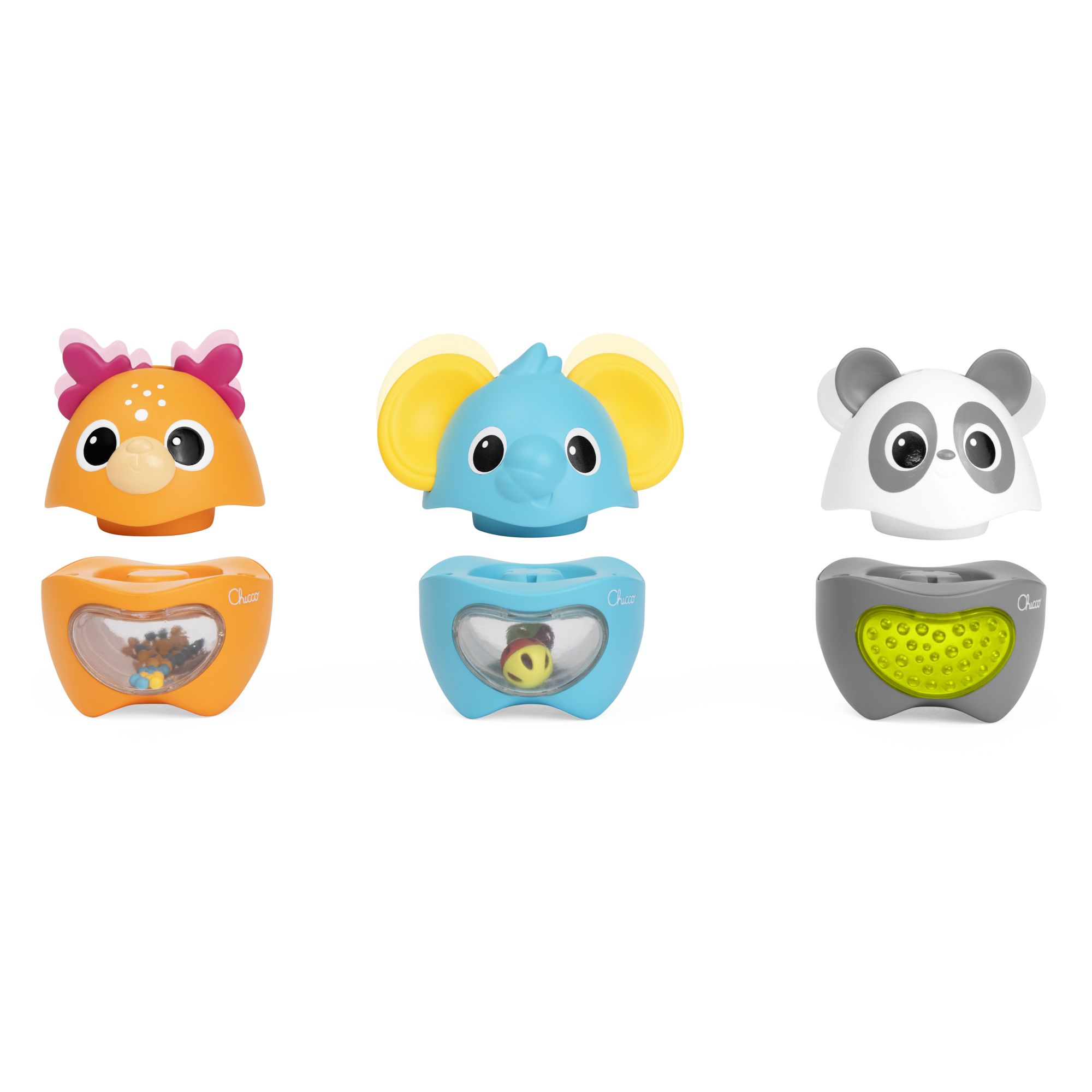 Игрушка Chicco пирамидка Весёлые животные 3в1 - фото 2