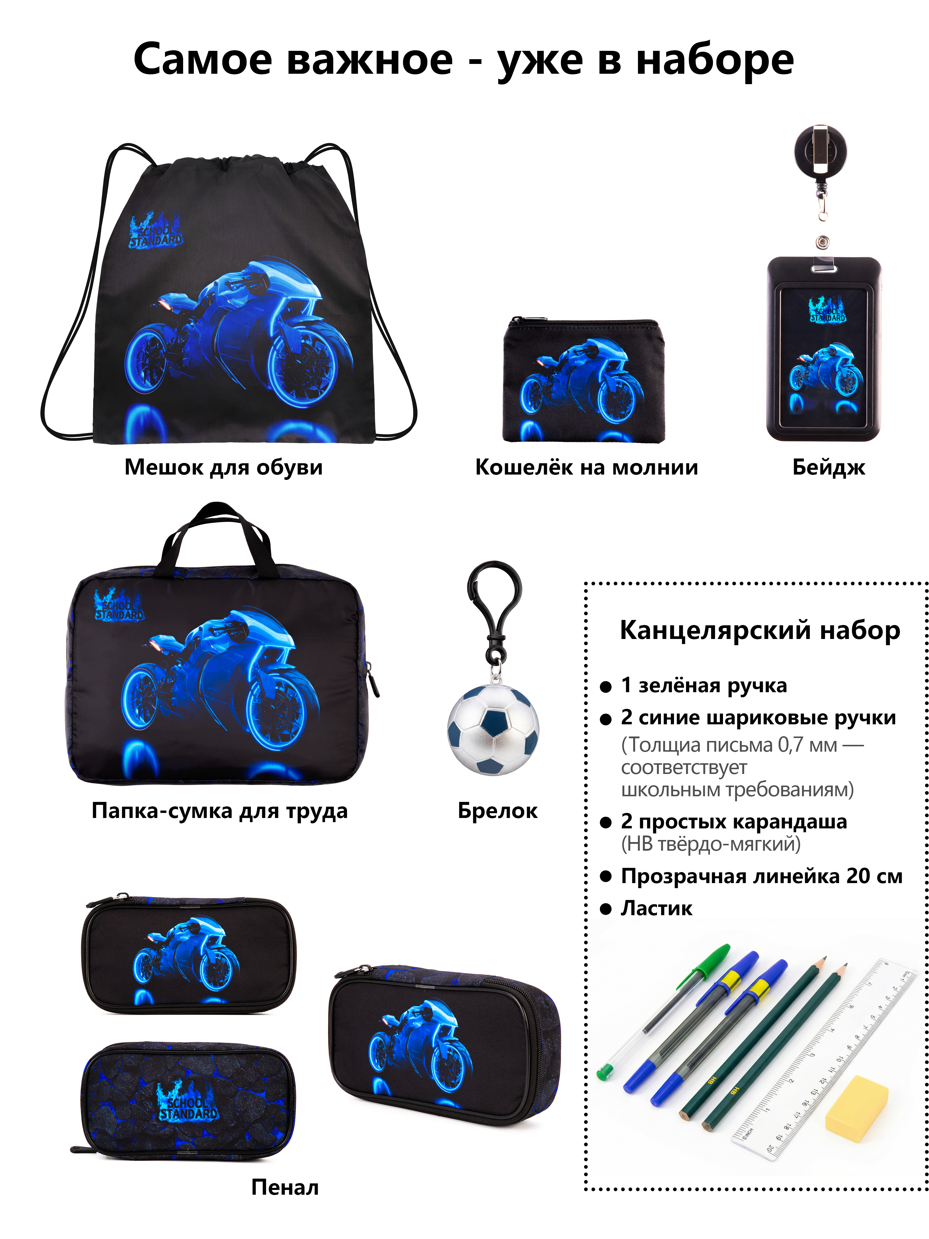 Рюкзак School Standard школьный для мальчика 8в1 - фото 13