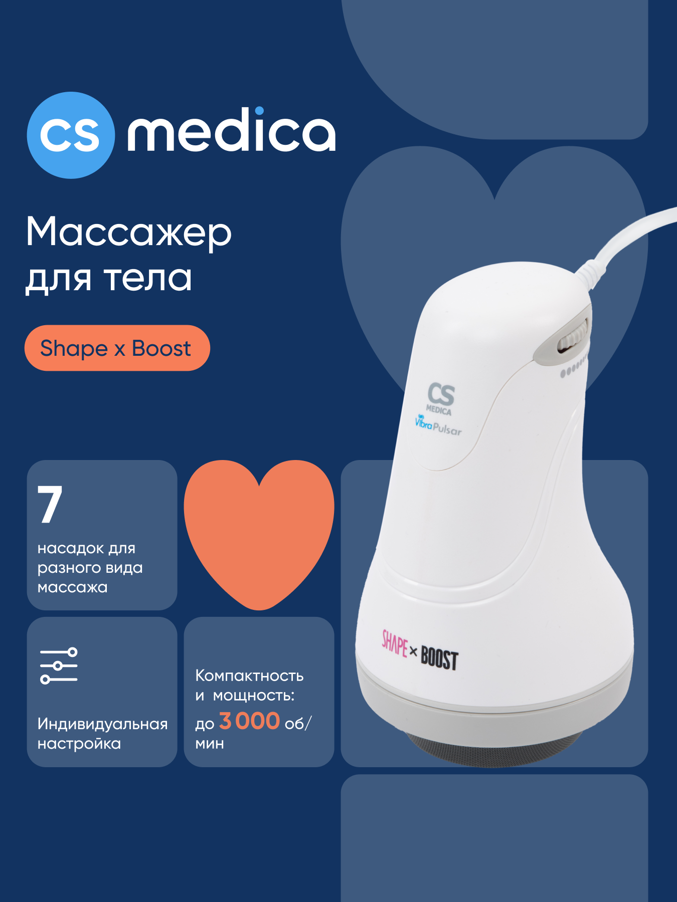 Изображение товара Компактный массажер для тела CS MEDICA VibraPulsar CS-r10 Mini SHAPE&BOOST