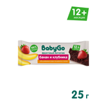 Батончик фруктовый BabyGo банановый с клубникой 25г с 12месяцев