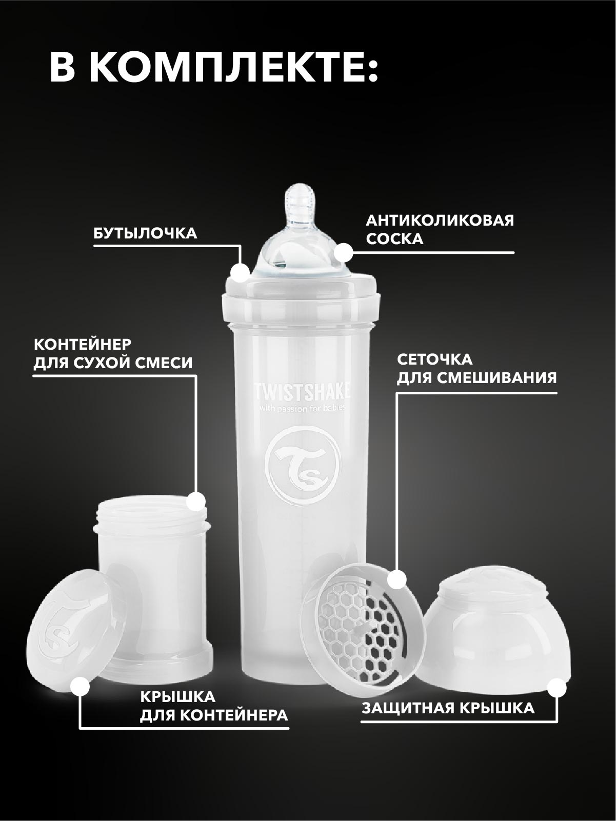 Бутылочка Twistshake Anti-Colic 330 мл 1 шт. - фото 3