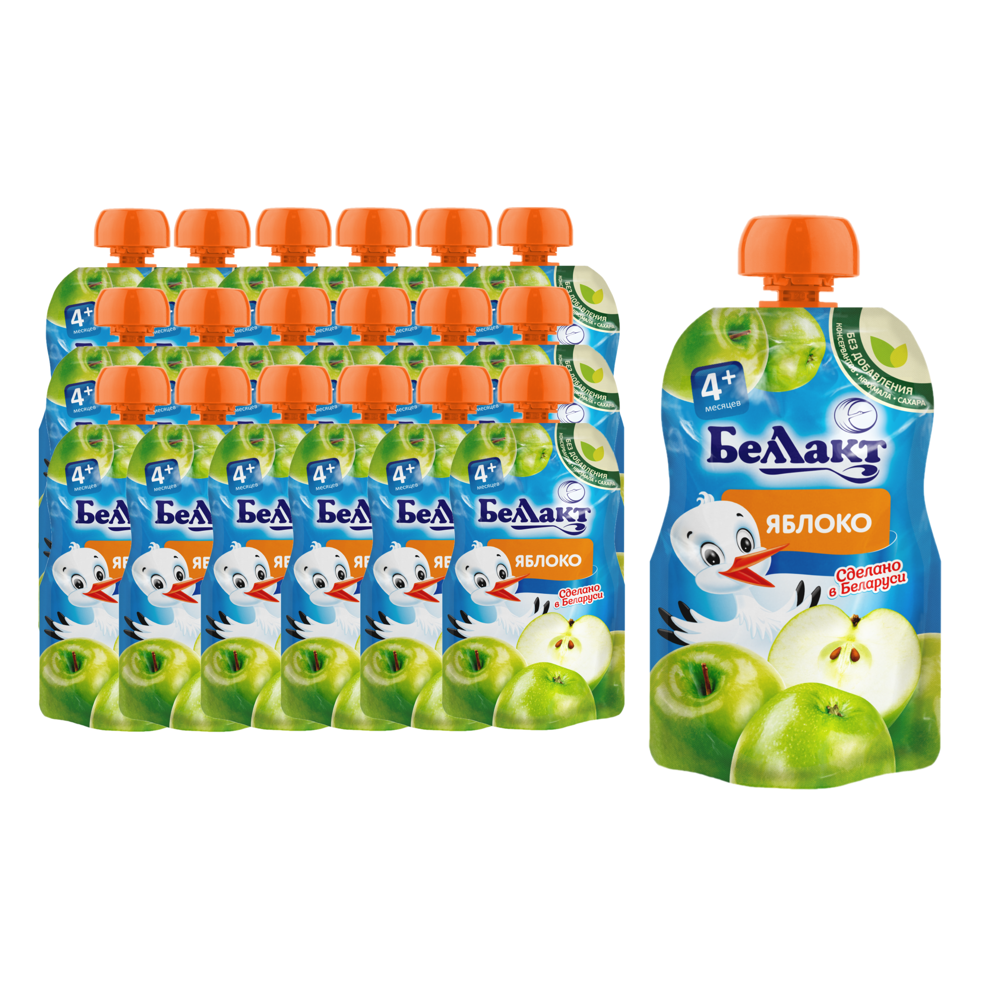 Пюре Беллакт Яблоко с 4 мес 90 г 24 упак. - фото 2