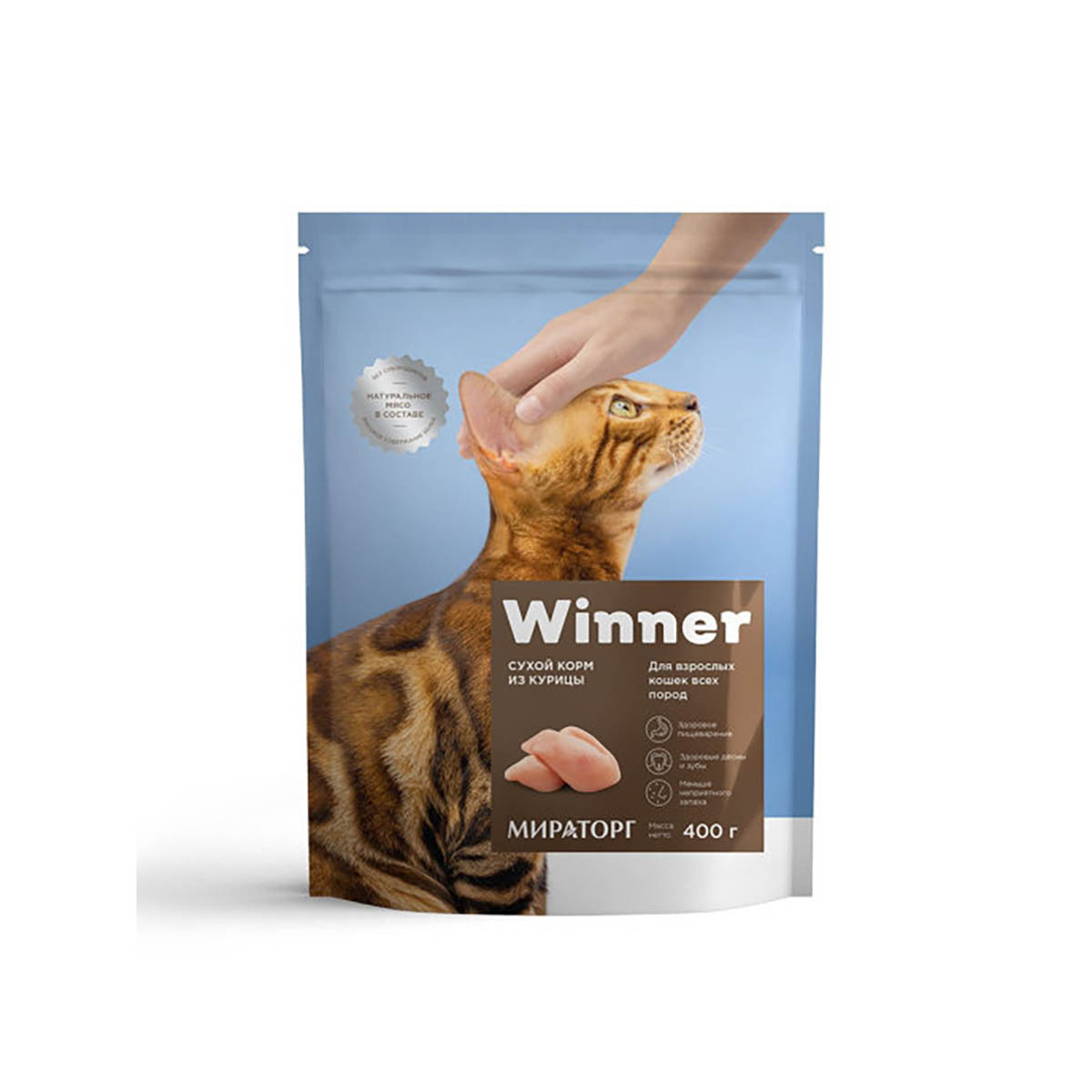 Корм сухой WINNER полнорационный для взрослых кошек всех пород из курицы 400г - фото 1