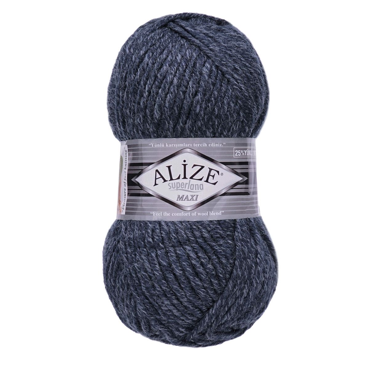 Пряжа Alize полушерстяная мягкая теплая Superlana maxi 100г 100м 5 шт 805 темно-синий жаспе - фото 6