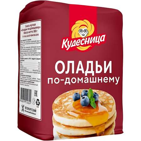 Смесь мучная Кудесница Оладьи по-домашнему 800г