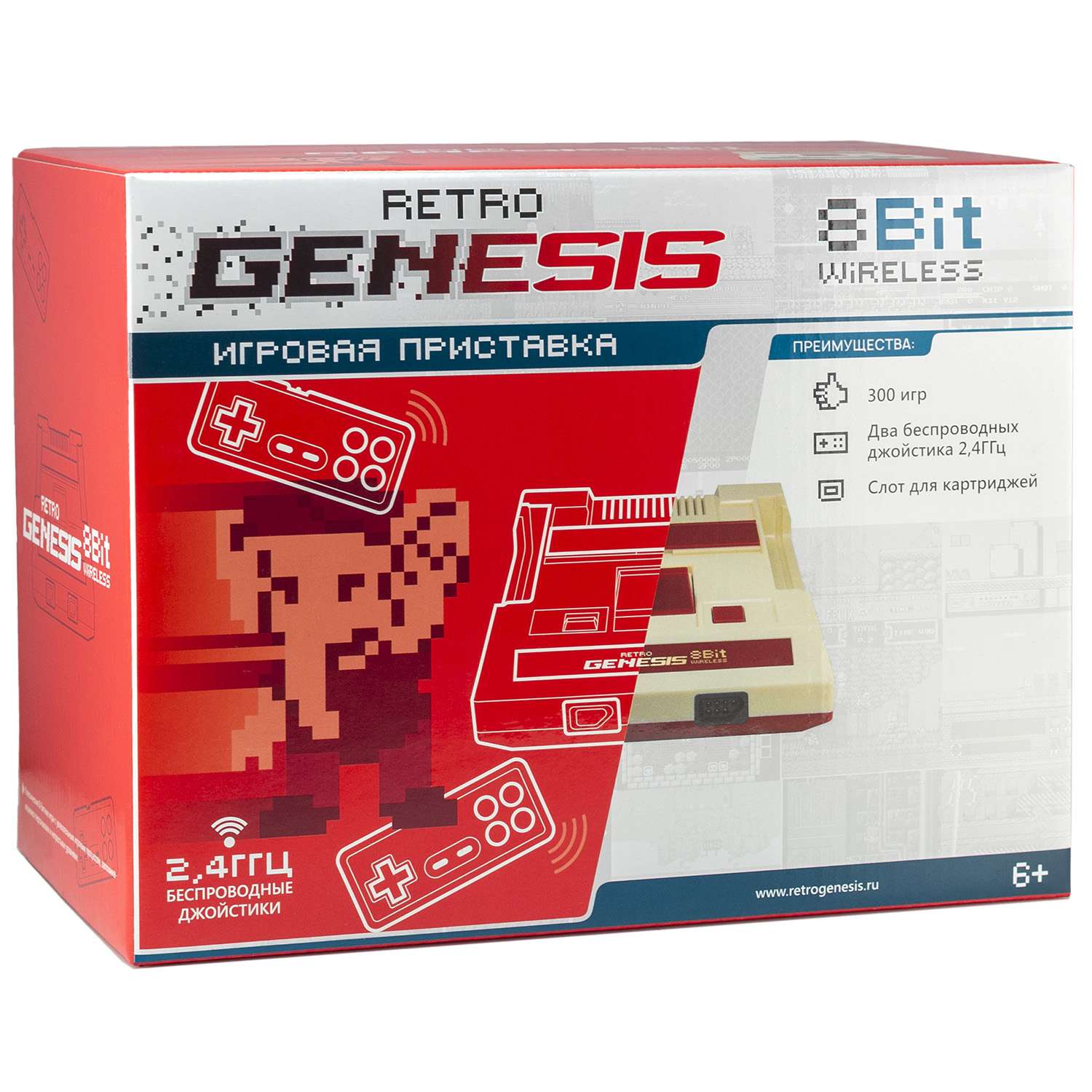 Игровая приставка Retro Genesis 8 Bit Wireless + 300 игр(модель:C-56C,Серия:C-50,AVкабель,2беспровод. джойстика) - фото 8