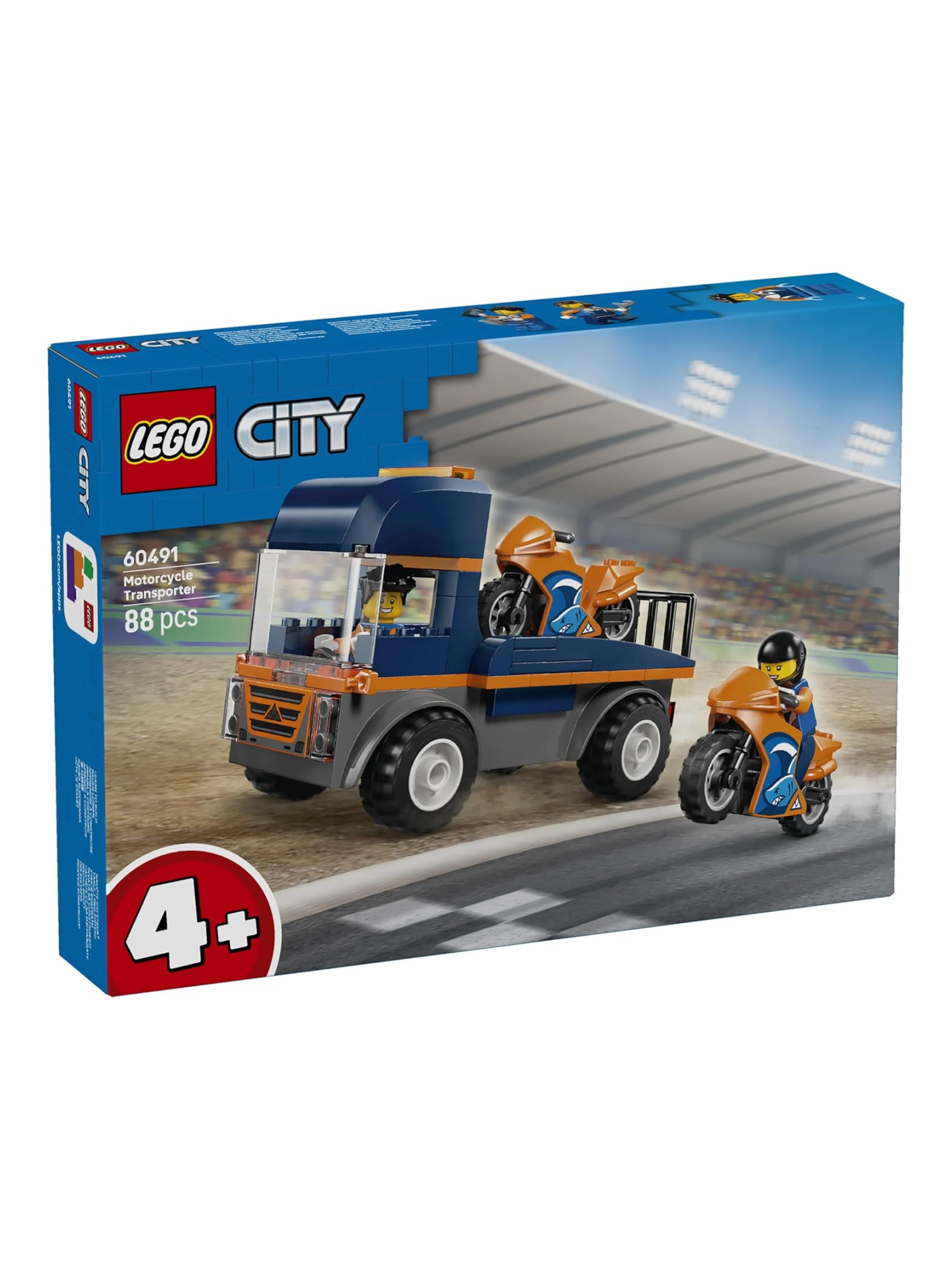 Конструктор LEGO City Транспортер для мотоциклов 88 дет. - фото 1
