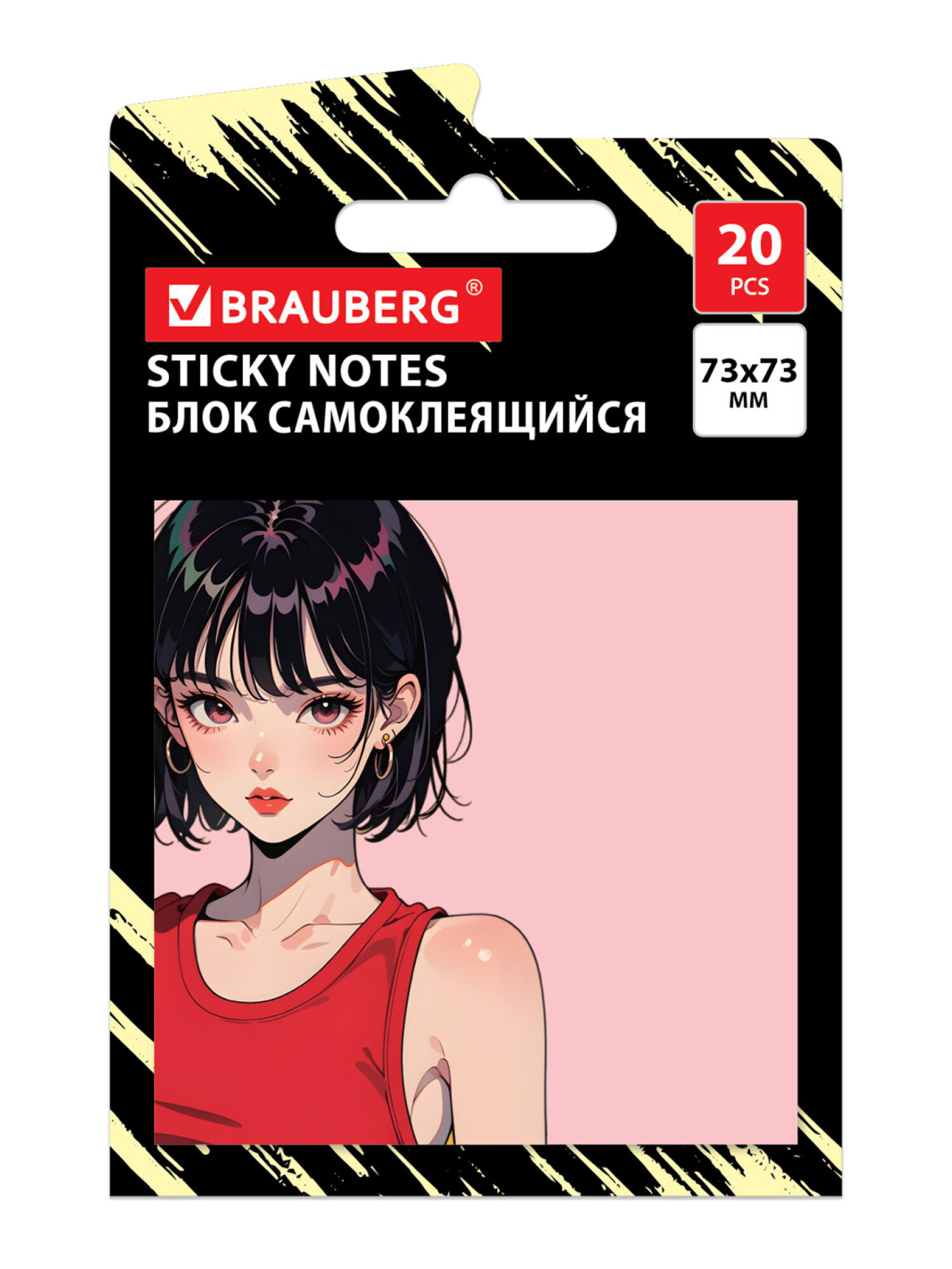 Стикеры для заметок Brauberg блок для записей самоклеящийся 20 листов аниме - фото 2