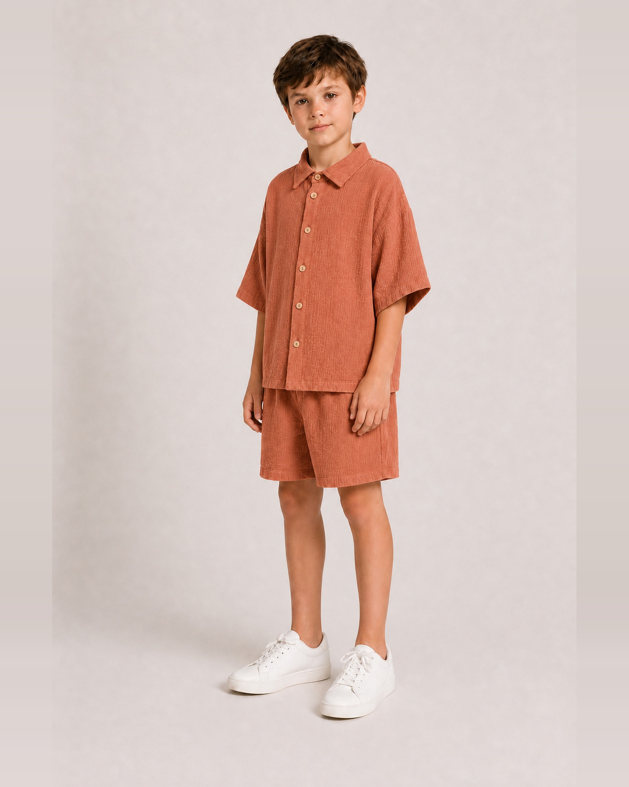 Рубашка и шорты Leli dress костюм_с_шортами_муслин_терракотовый - фото 4