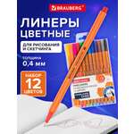 Ручка капиллярная Brauberg 12 шт.