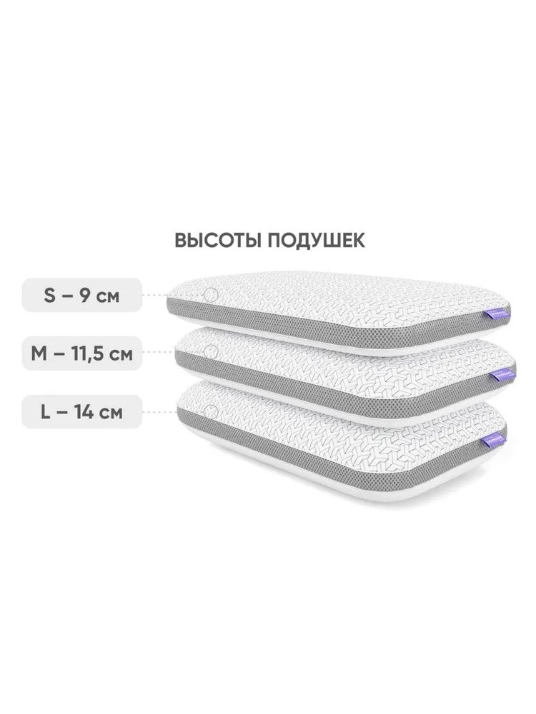 Подушка анатомическая Askona Immuno M 38 x 59 см - фото 9