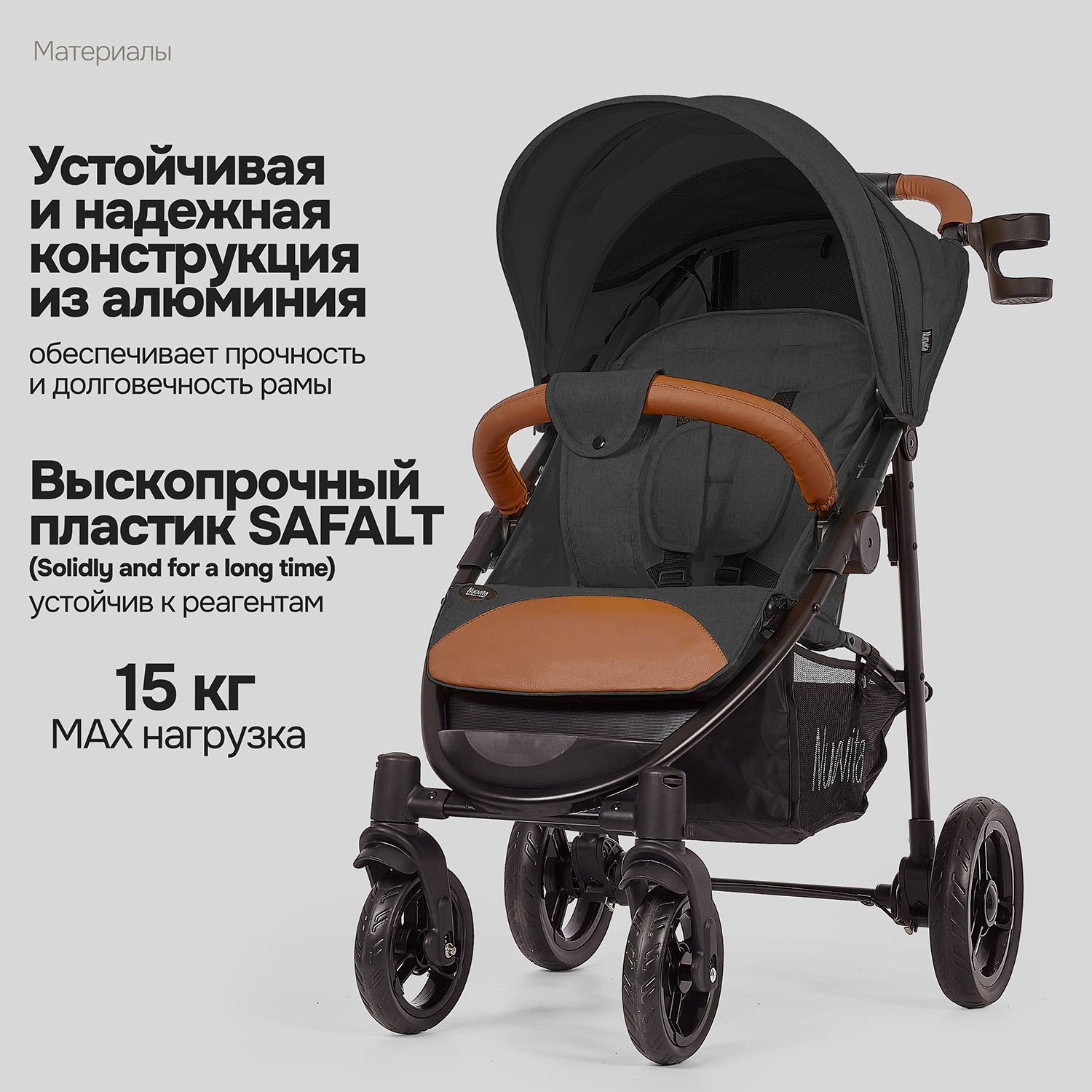 Коляска прогулочная Nuovita Corso черный - фото 19