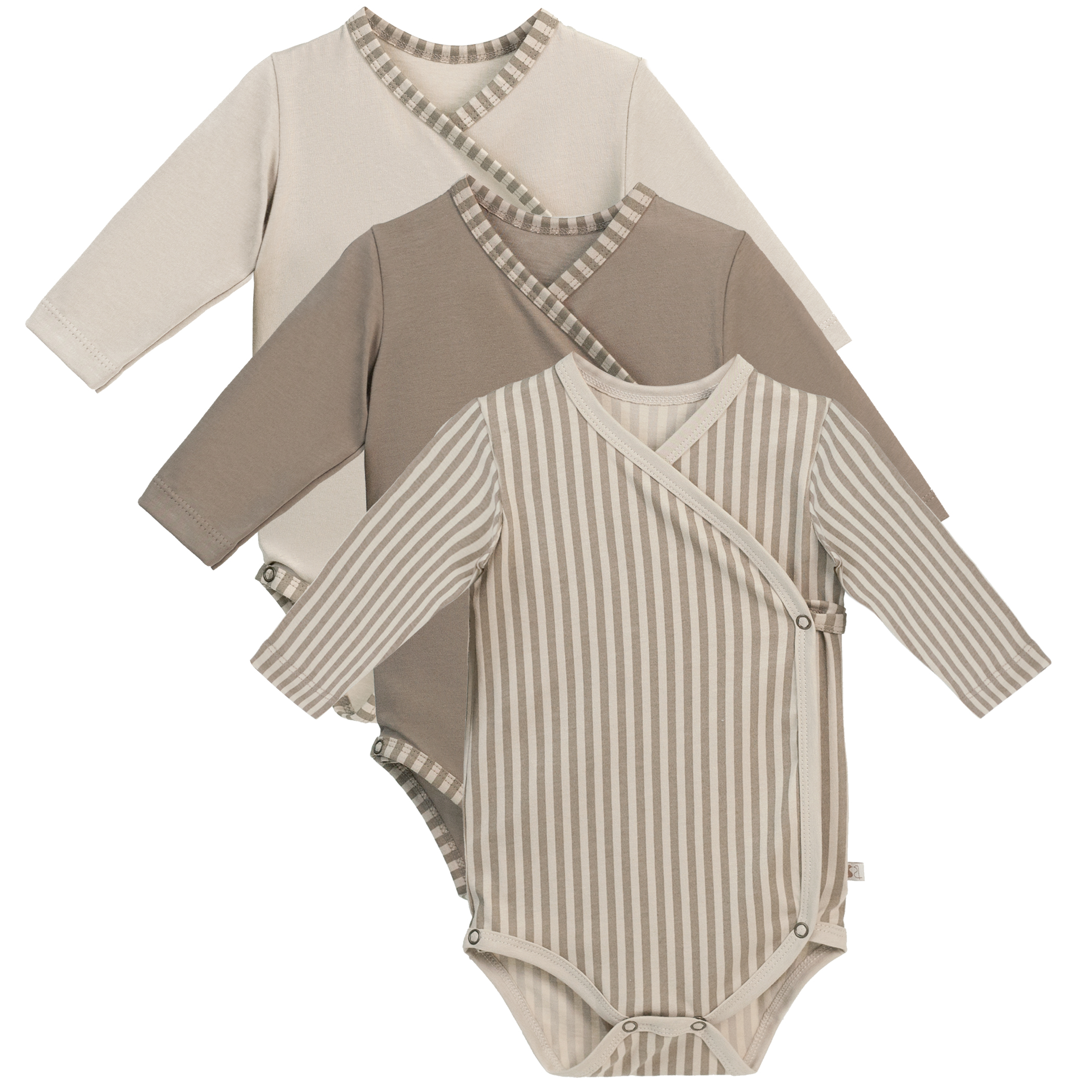 Боди 3 шт Фабрика Бамбук MU054032KNR/117MU/Шоколад полоски - фото 1