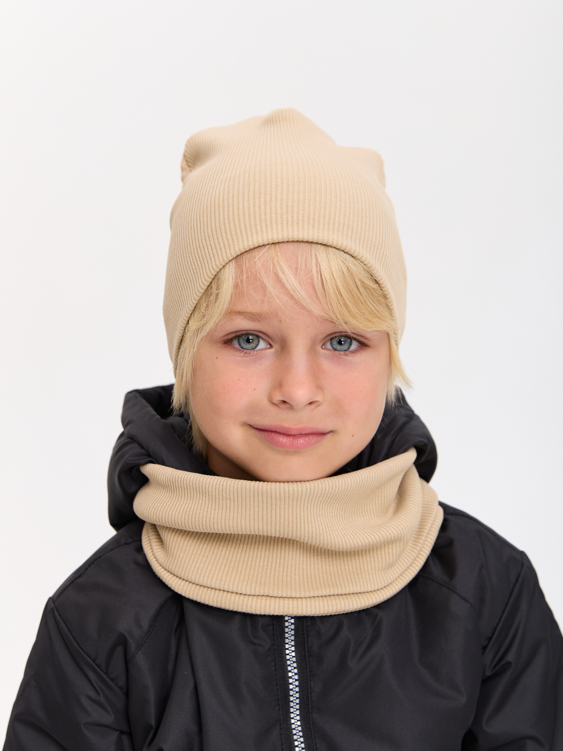 Шапка и снуд Лапушка 0256р Светло-бежевый - фото 1