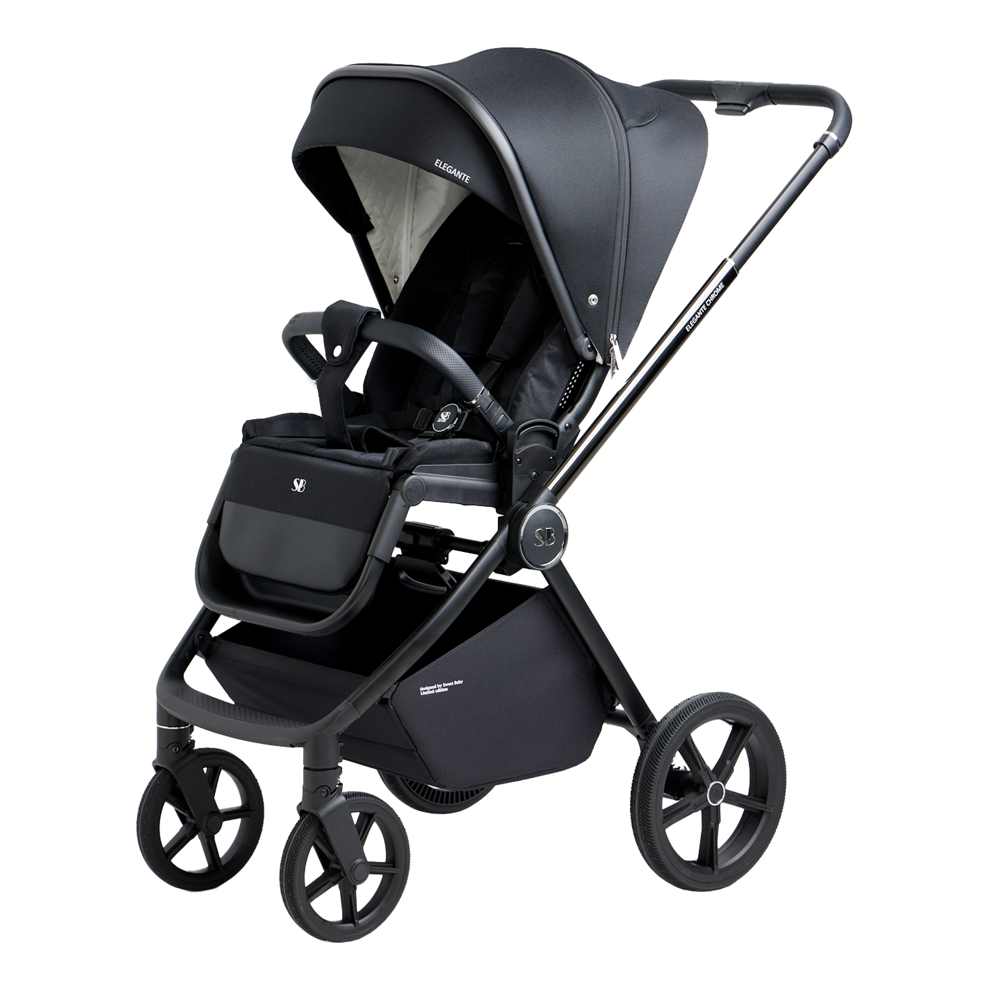 Коляска 3в1 Sweet Baby Elegante Chrome Black черный - фото 53