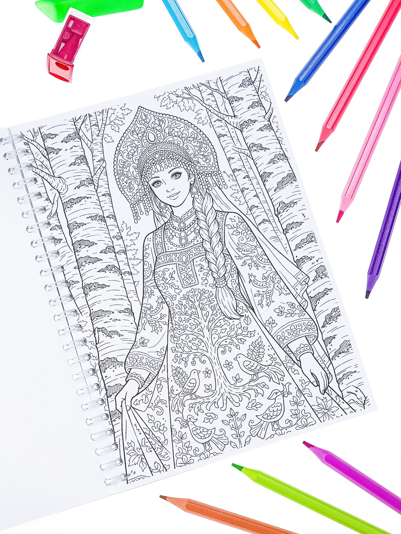 Раскраска для детей Fashion Vector Design Принцессы 30 листов А5 - фото 21