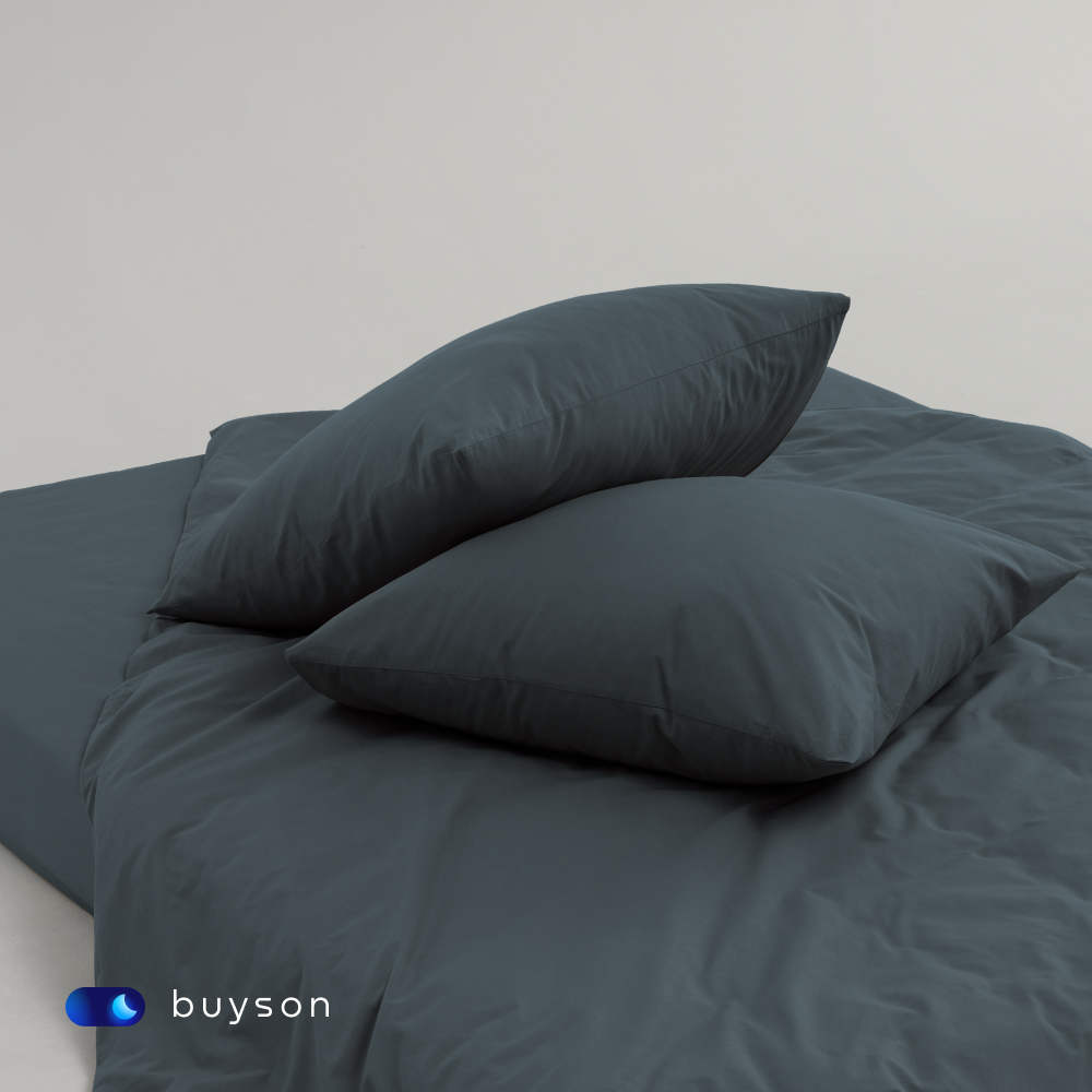 Пододеяльник buyson BuyDream 200х220 см, хлопок (поплин), серо-голубой - фото 7