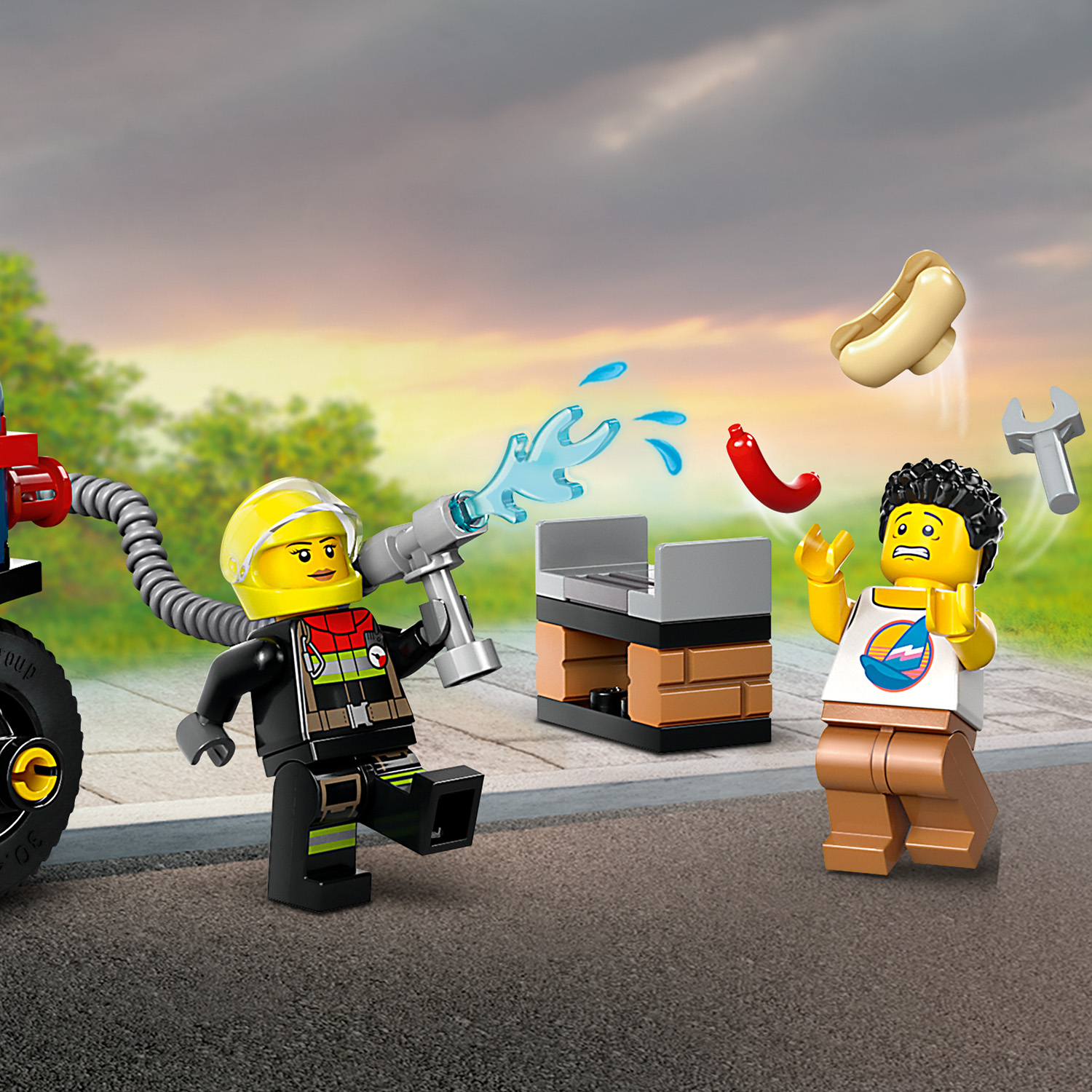 Конструктор LEGO City Пожарно-спасательный мотоцикл 57 дет. - фото 7