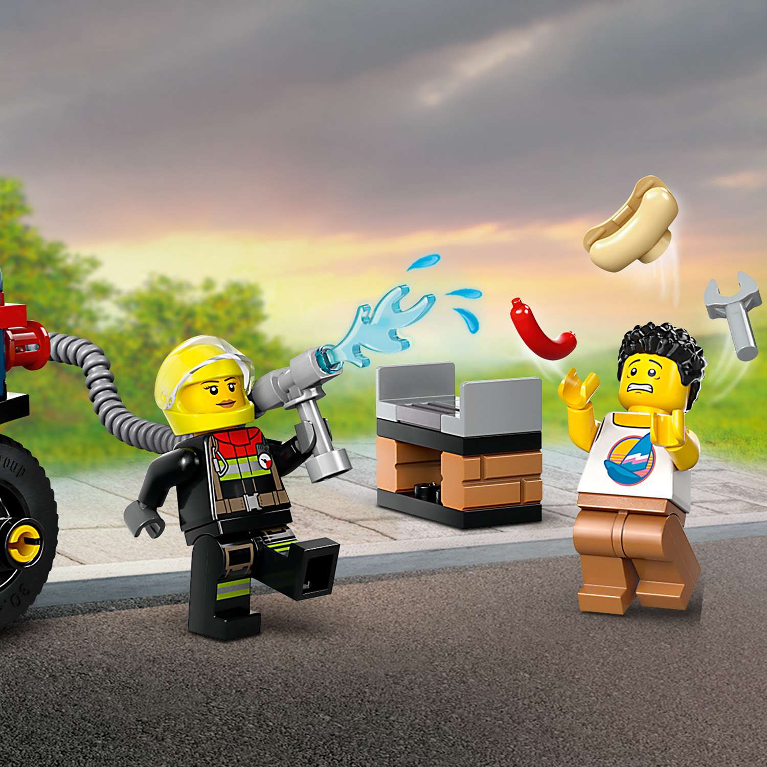 Конструктор LEGO City Пожарно-спасательный мотоцикл блочный - фото 7