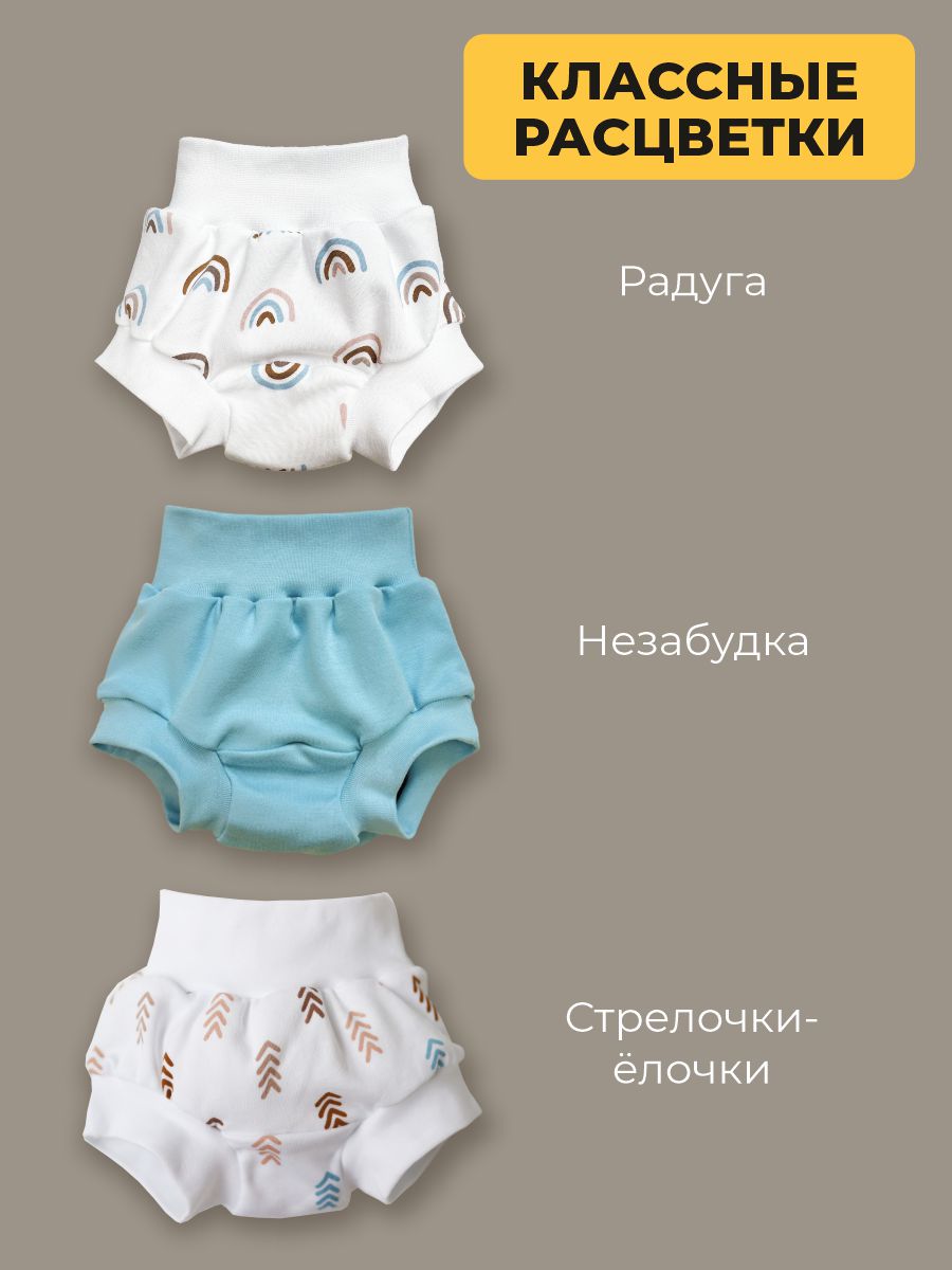 Трусы 3 шт ШВЕЙНЫЕ ИСТОРИИ трусырадуга - фото 2