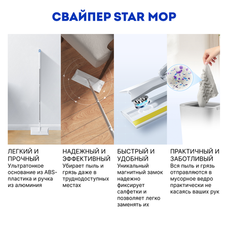 Швабра для уборки дома Dukes Home Wonders Star Mop Kit