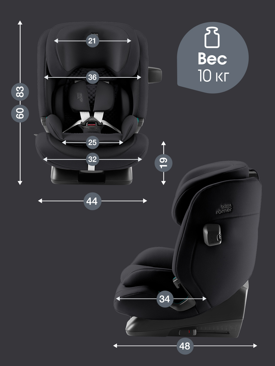 Автокресло Britax Roemer Advansafix Pro Lux Isofix 1/2/3 (9-36 кг) черный - фото 14