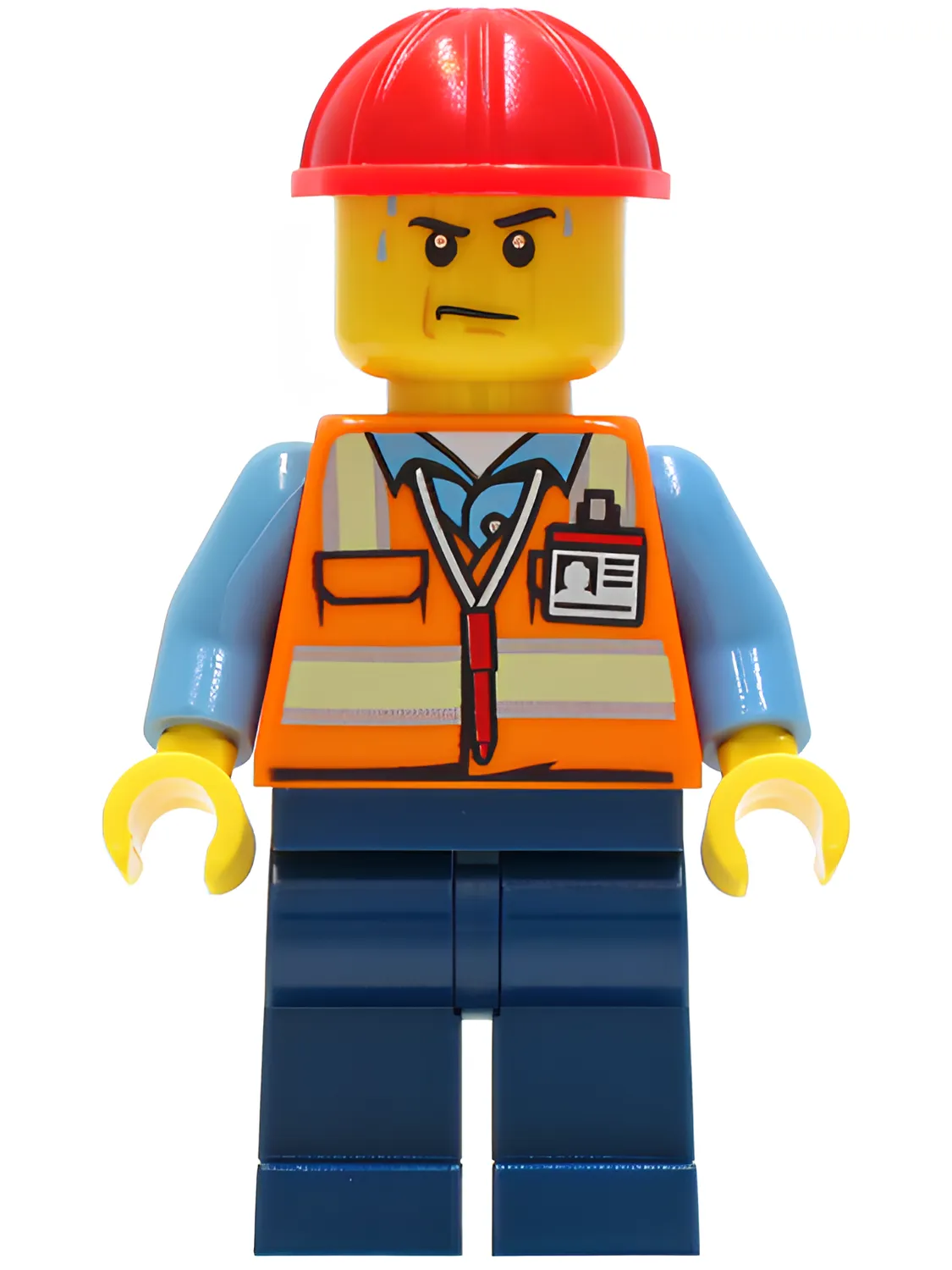 Изображение товара Минифигурка LEGO Construction Worker с оранжевым жилетом и каской Изображение товара Минифигурка LEGO Construction Worker с оранжевым жилетом и каской